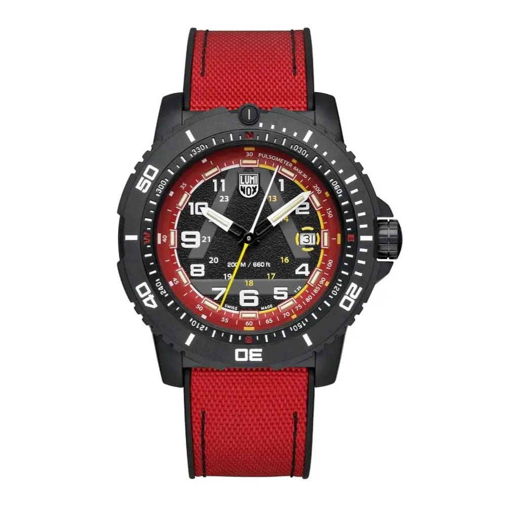 XL.1095 Ice-sar 1080 Series 45mm Carbon Black Red Quartz Limited Edition by Luminox