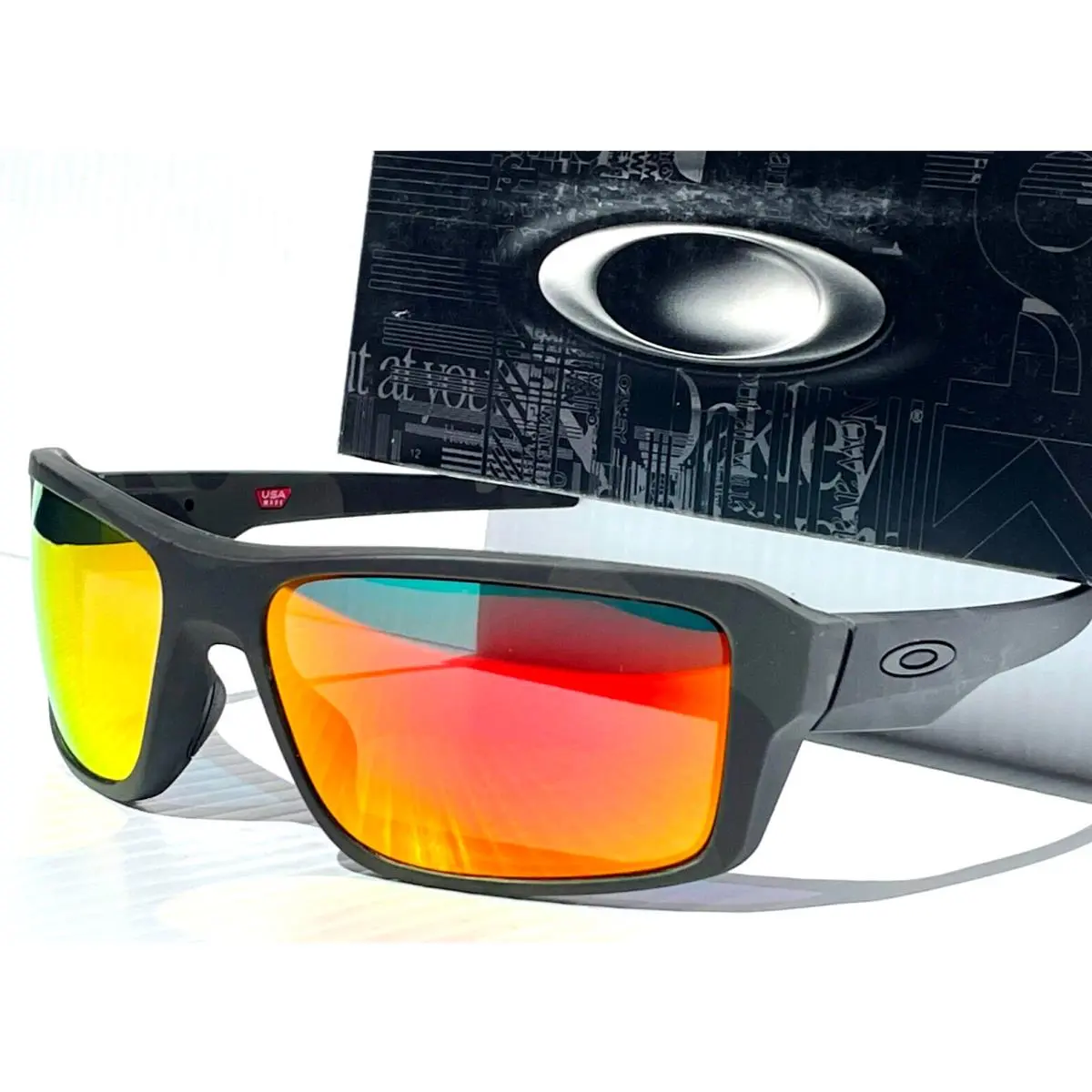 Oakley Double Edge Multicam Black Polarized Galaxy Ruby Lens Sunglass 9380