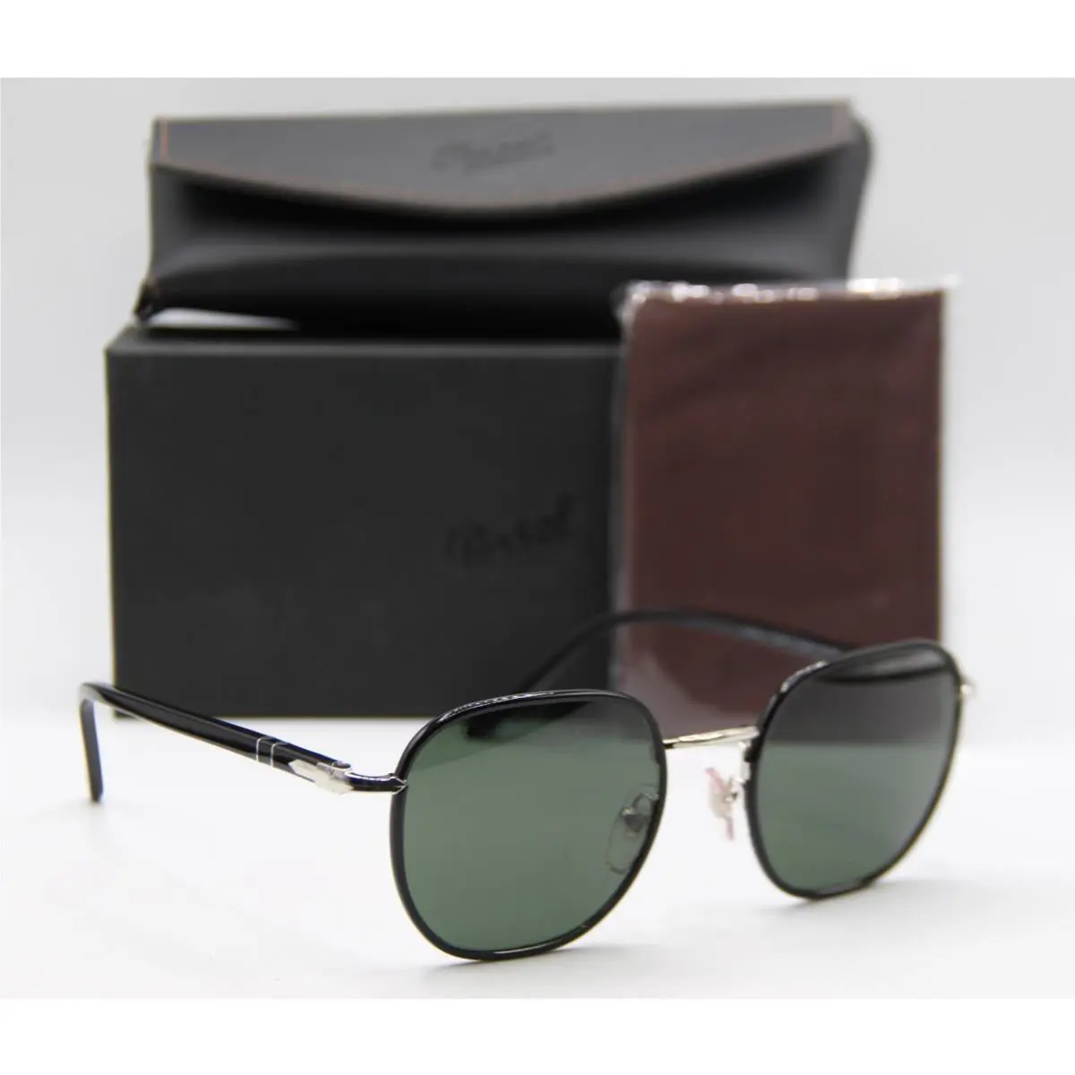Persol P 1015-S-J 1125/31 Black Silver Frames Sunglasses 52-20