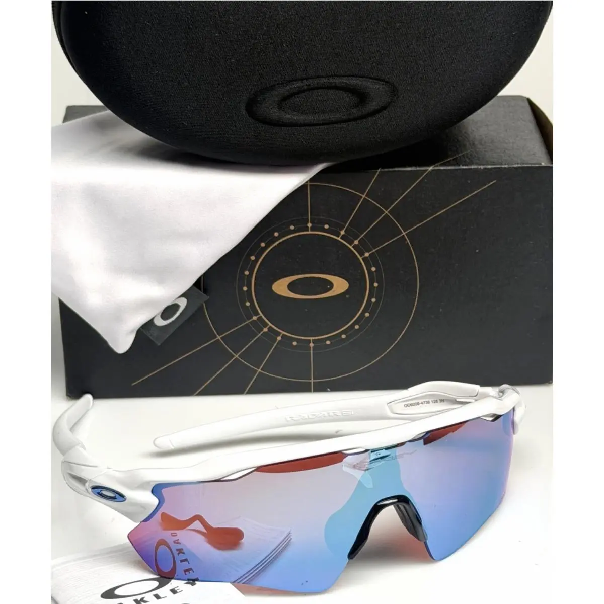 Radar EV Path Shiny White Prizm Sapphire Snow Sunglass 9208-47 by Oakley