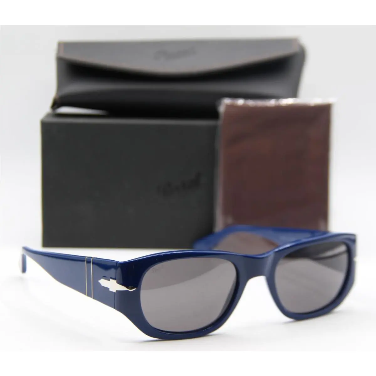 Persol P 3307-S 1170/B1 Blue Silver Frames Sunglasses 55-21