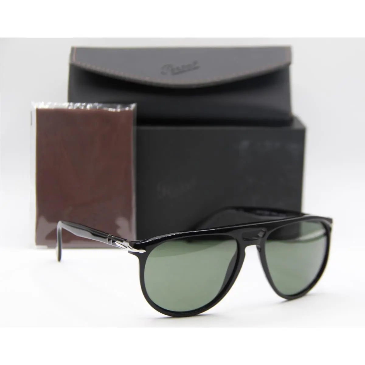 Persol P 3311-S 95/31 Black Green Frames Sunglasses 55-15