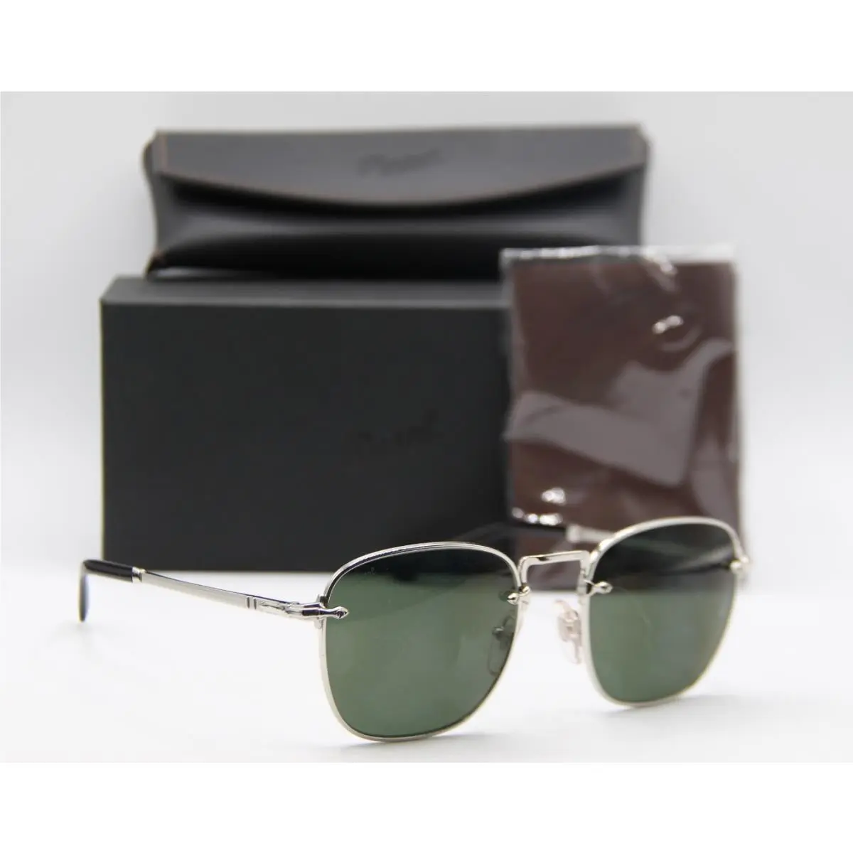P 2490-S 518/31 Silver Black Frames Sunglasses 52-20 by Persol