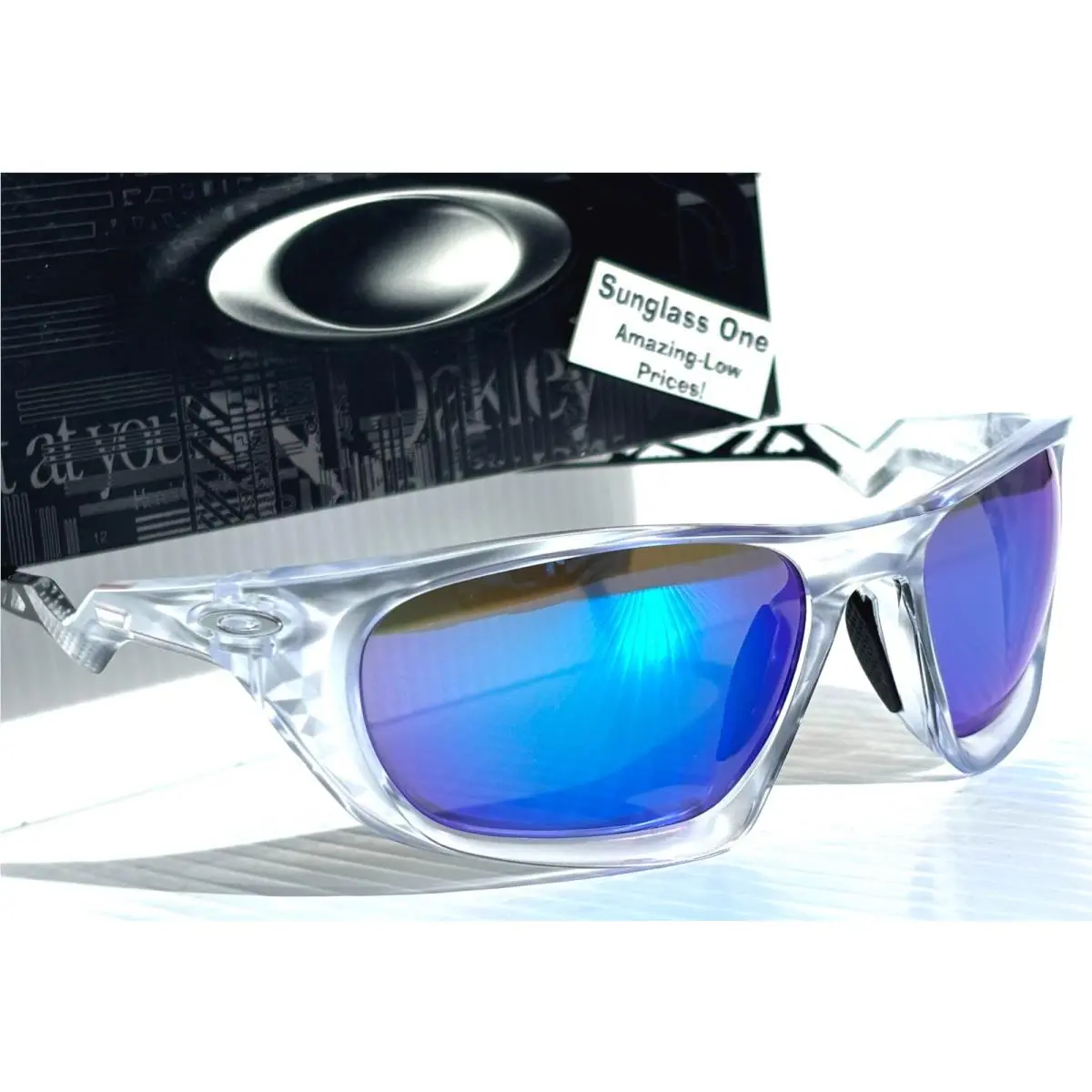 Oakley Lateralis Matte Clear Prizm Sapphire Blue Lens Sunglass 9431-06