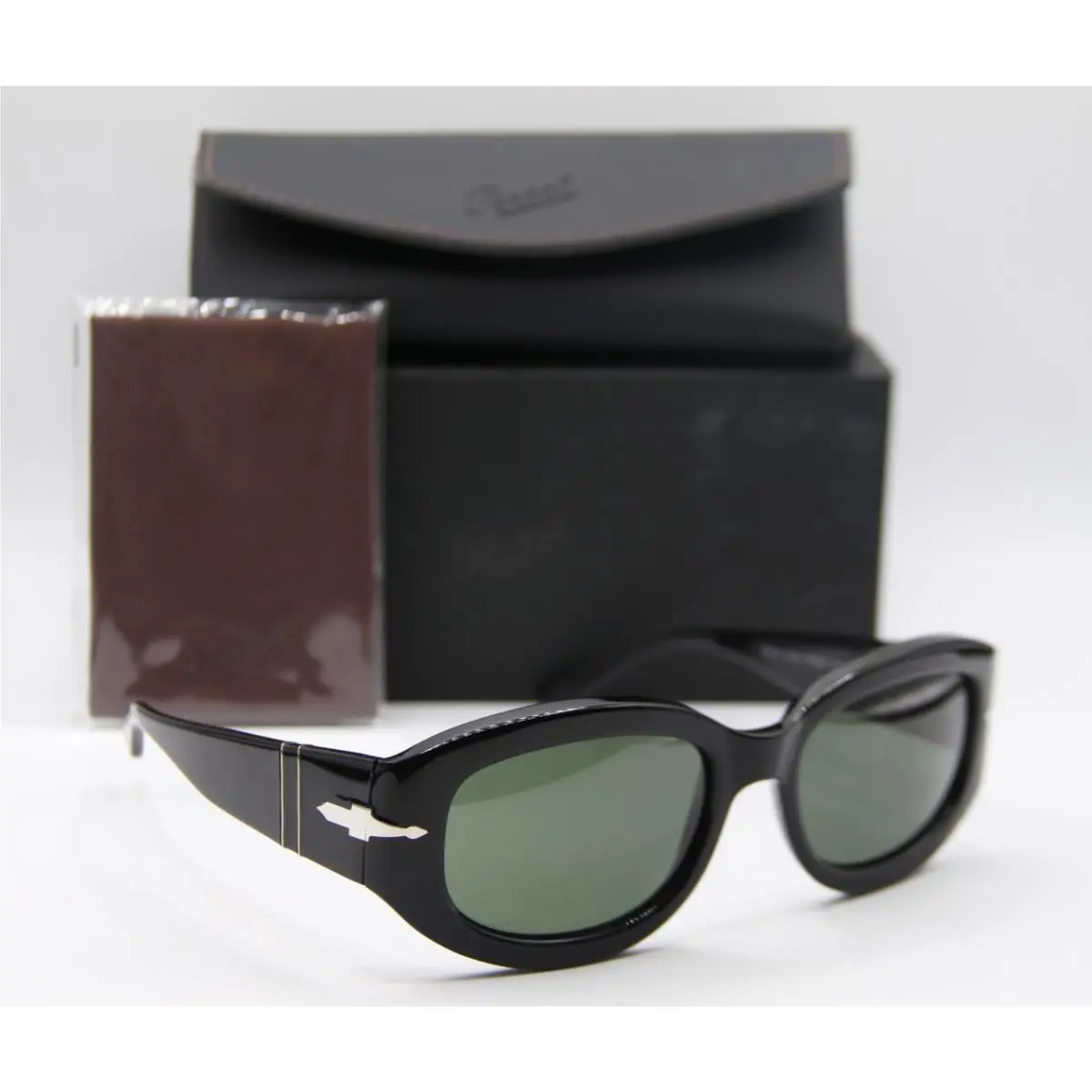 Persol P 3335-S 95/31 Black Silver Frames Sunglasses 56-20