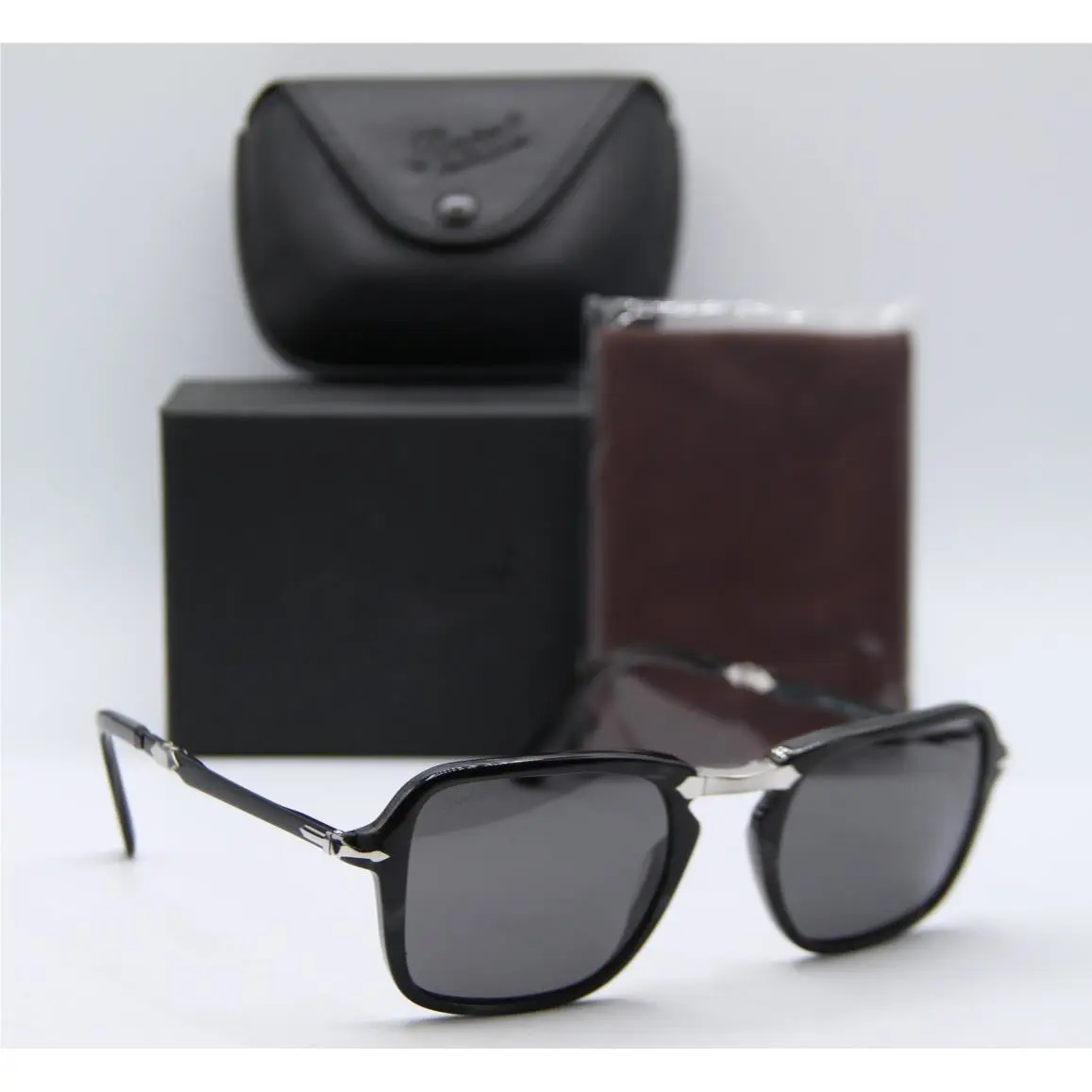 Persol P 3330-S 1199/48 Black Foldable Polarized Sunglasses 51-21