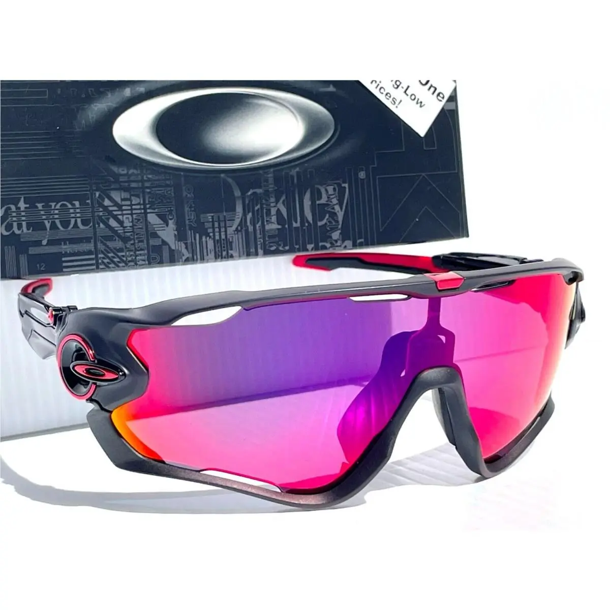 Oakley Jawbreaker Matte Black Red Prizm Road Ruby Lens Sunglass 9290-20