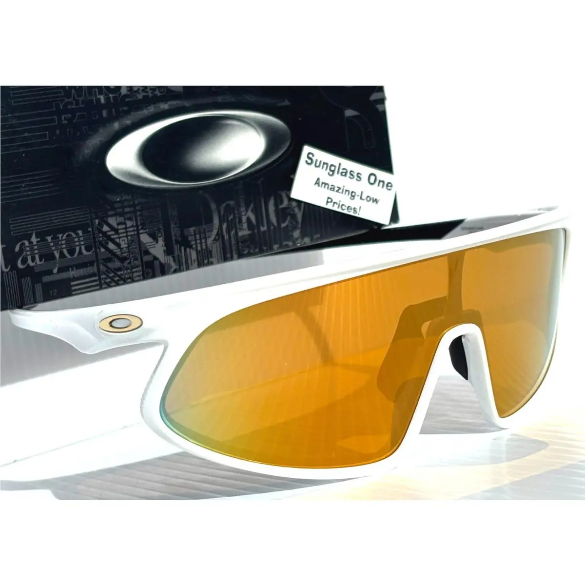 Oakley Rslv Matte White Prizm 24K Gold Mirror Lens Sunglass 9484-04 Baseball