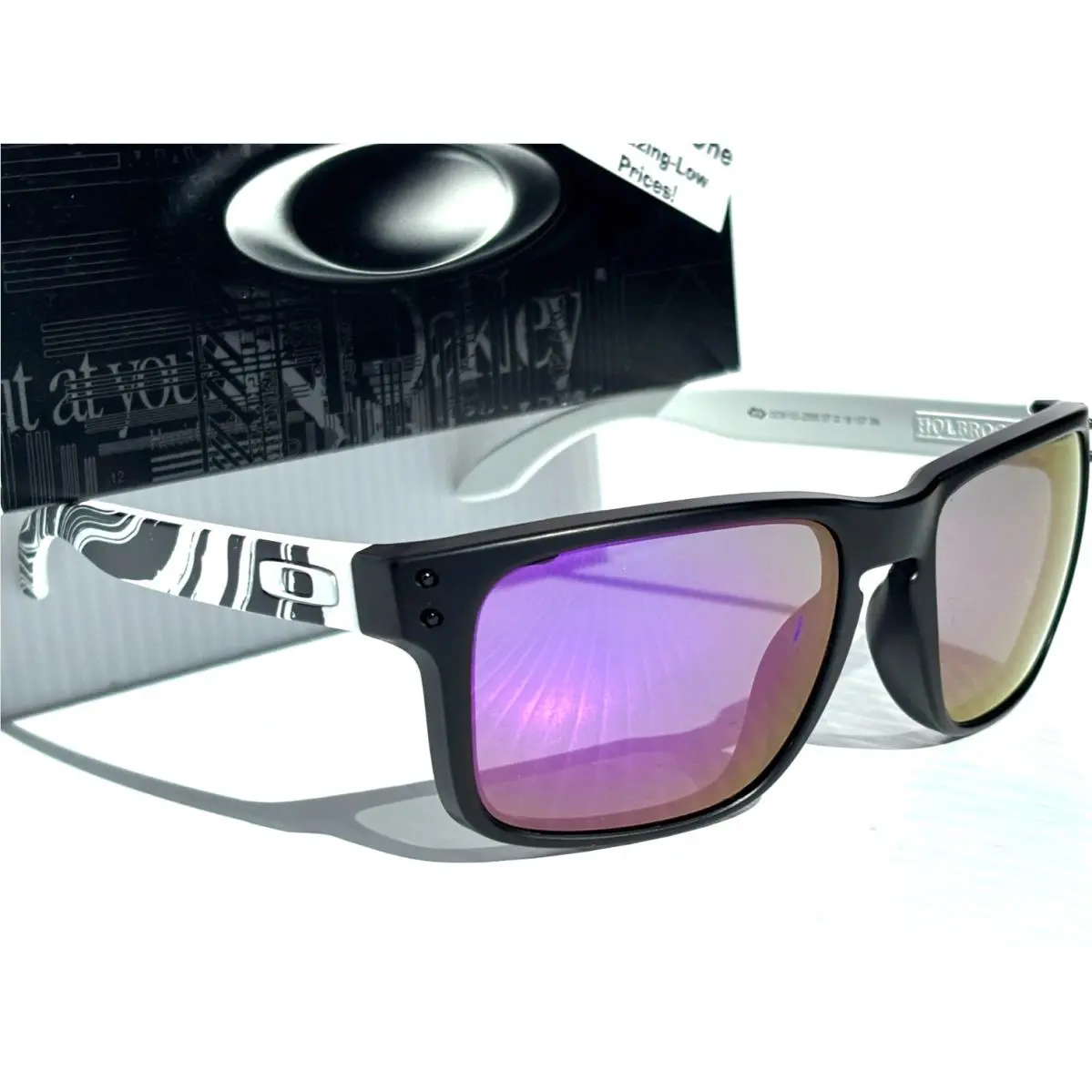 Oakley Holbrook Matte Black Polarized Galaxy Violet Lens Sunglass 9102-Z5