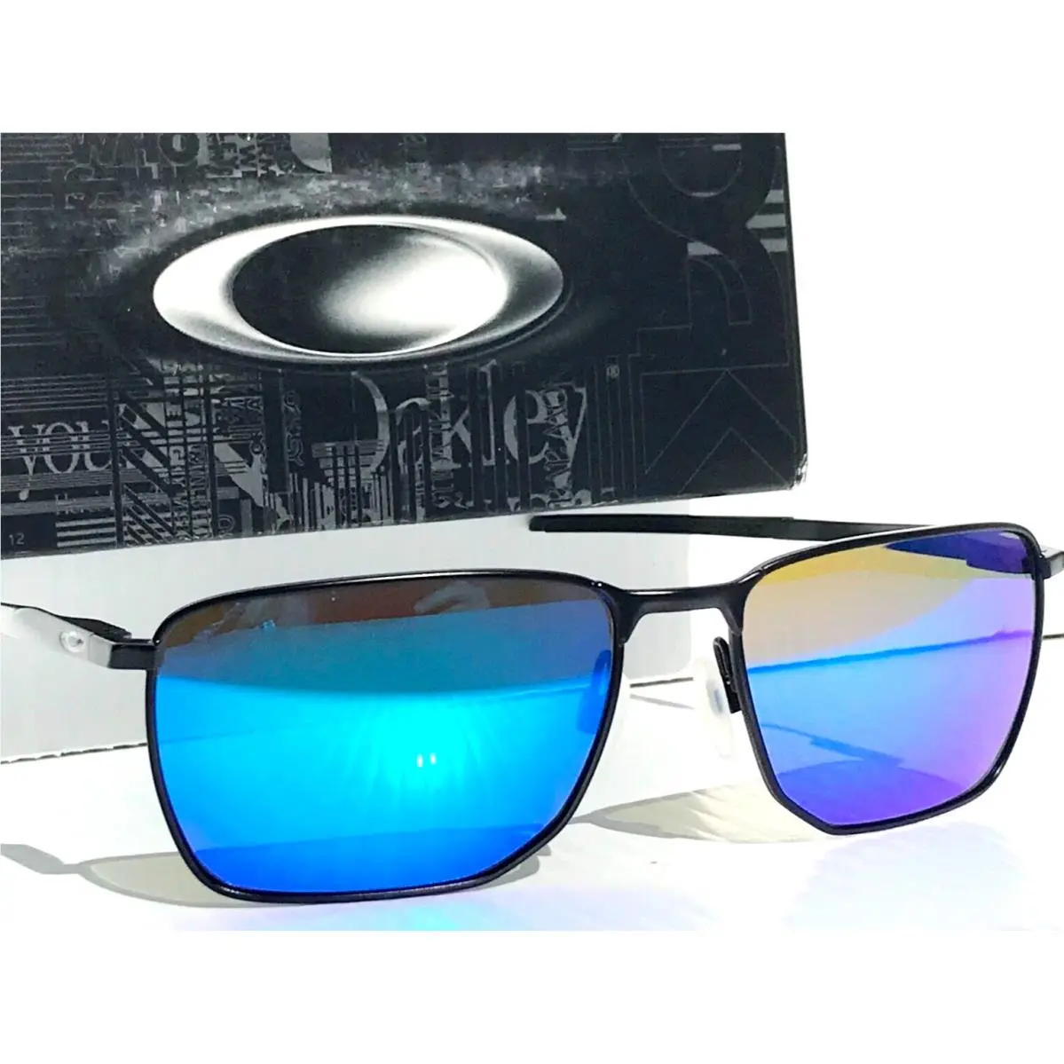 Oakley Ejector Satin Black Polarized Galaxy Blue Lens Sunglass 4142
