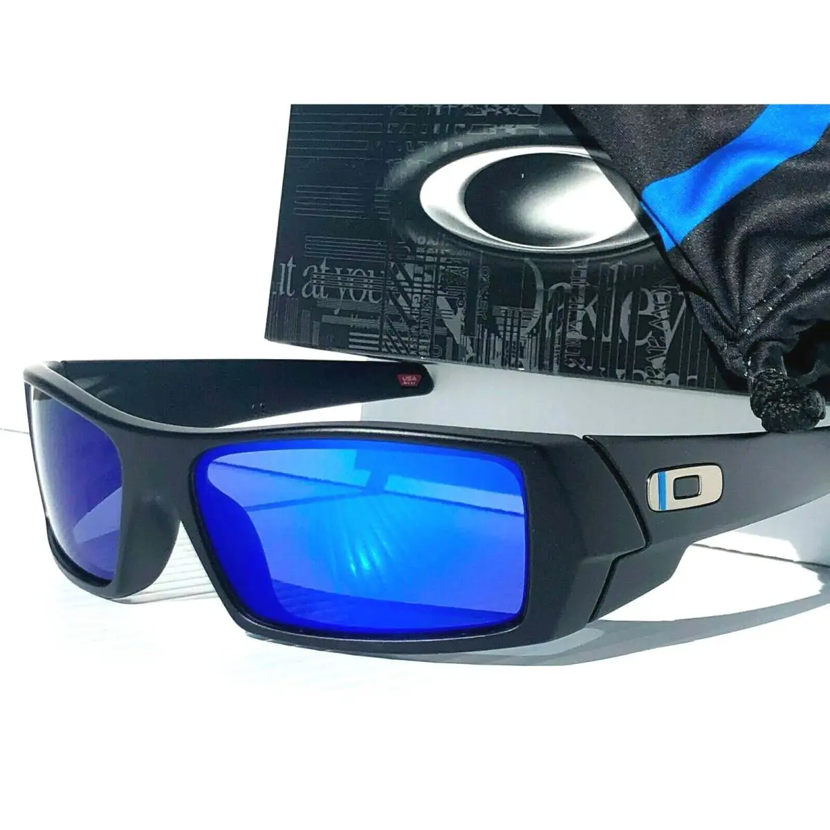 Gascan Thin Blue Line Polarized Galaxy Blue Mirror Lens Sunglass 9014 by Oakley