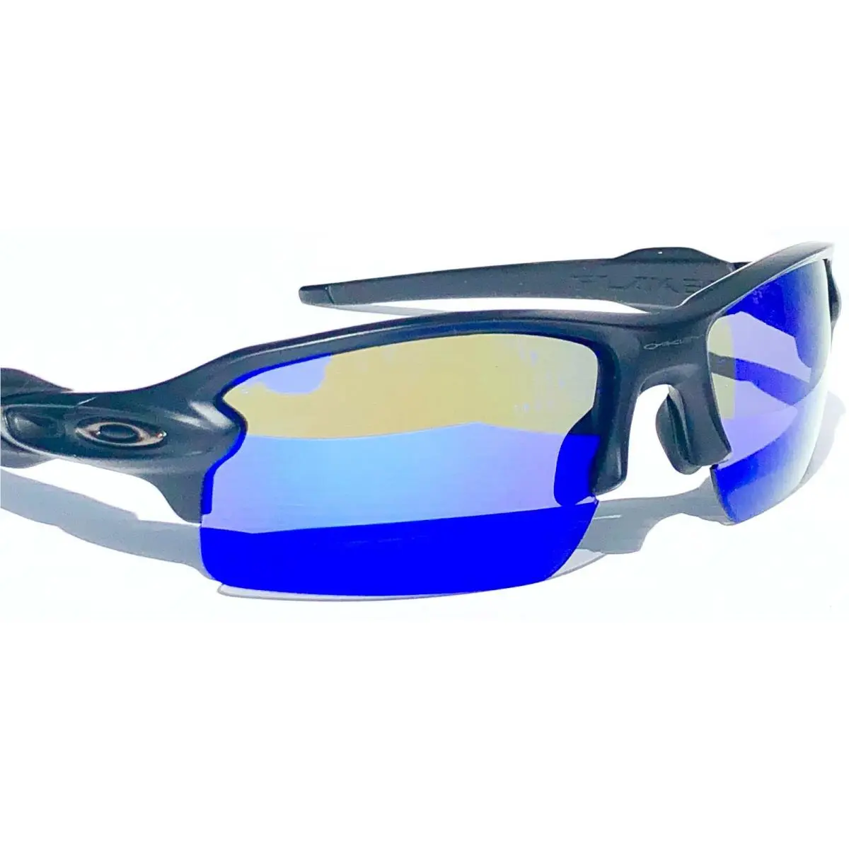Flak 2.0 Matte Black Polarized Galaxy Blue Mirror Sunglass 9188 by Oakley