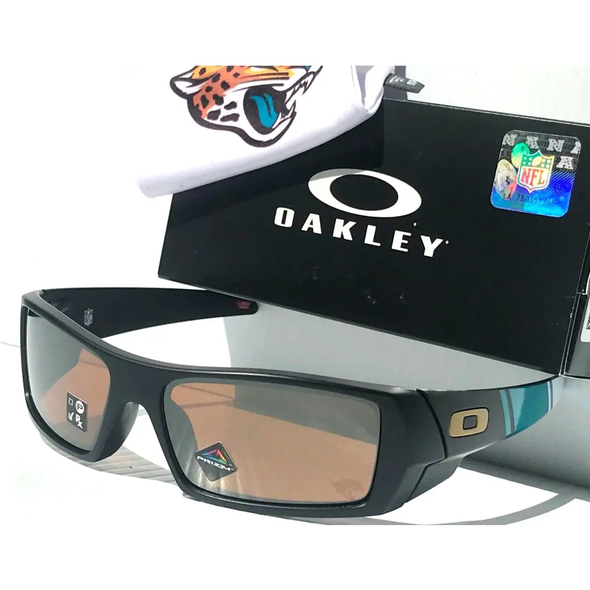 Nfl  Gascan Jax Jaguars Matte Black Prizm Tungsten Lens Sunglass 9014-A2 by Oakley
