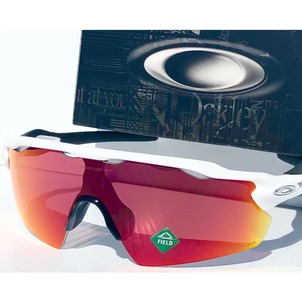 Radar EV Pitch White Shiny Prizm Field Baseball Sunglass 9211-04 by Oakley