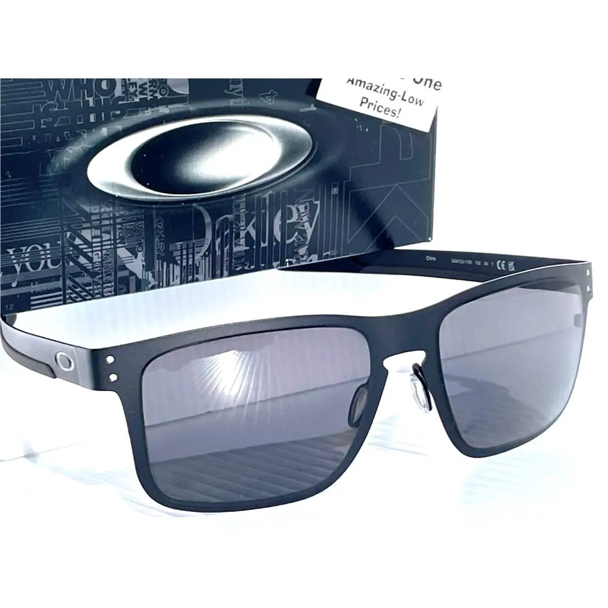 Oakley Holbrook Metal Matte Black Polarized Galaxy Black Lens Sunglass 4123