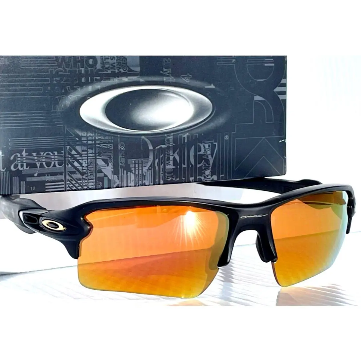 Flak 2.0 XL Matte Black Polarized Prizm Rose Gold Sunglass 9188-B3 by Oakley
