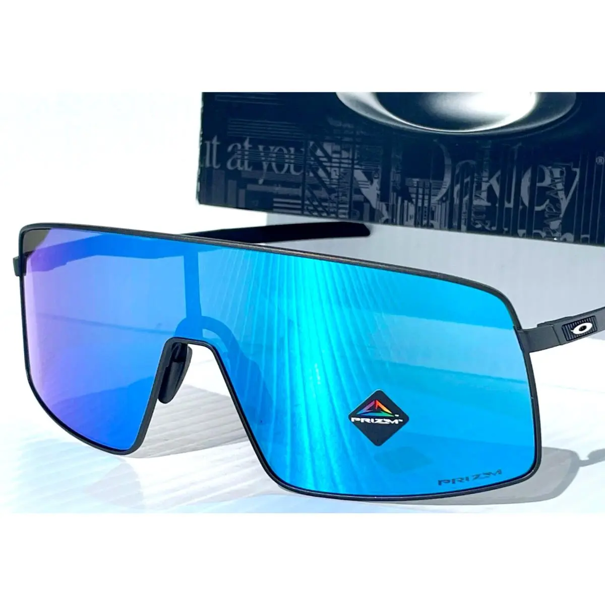 Sutro TI Satin Lead Silver Prizm Sapphire Blue Lens Sunglass 6013-04 by Oakley