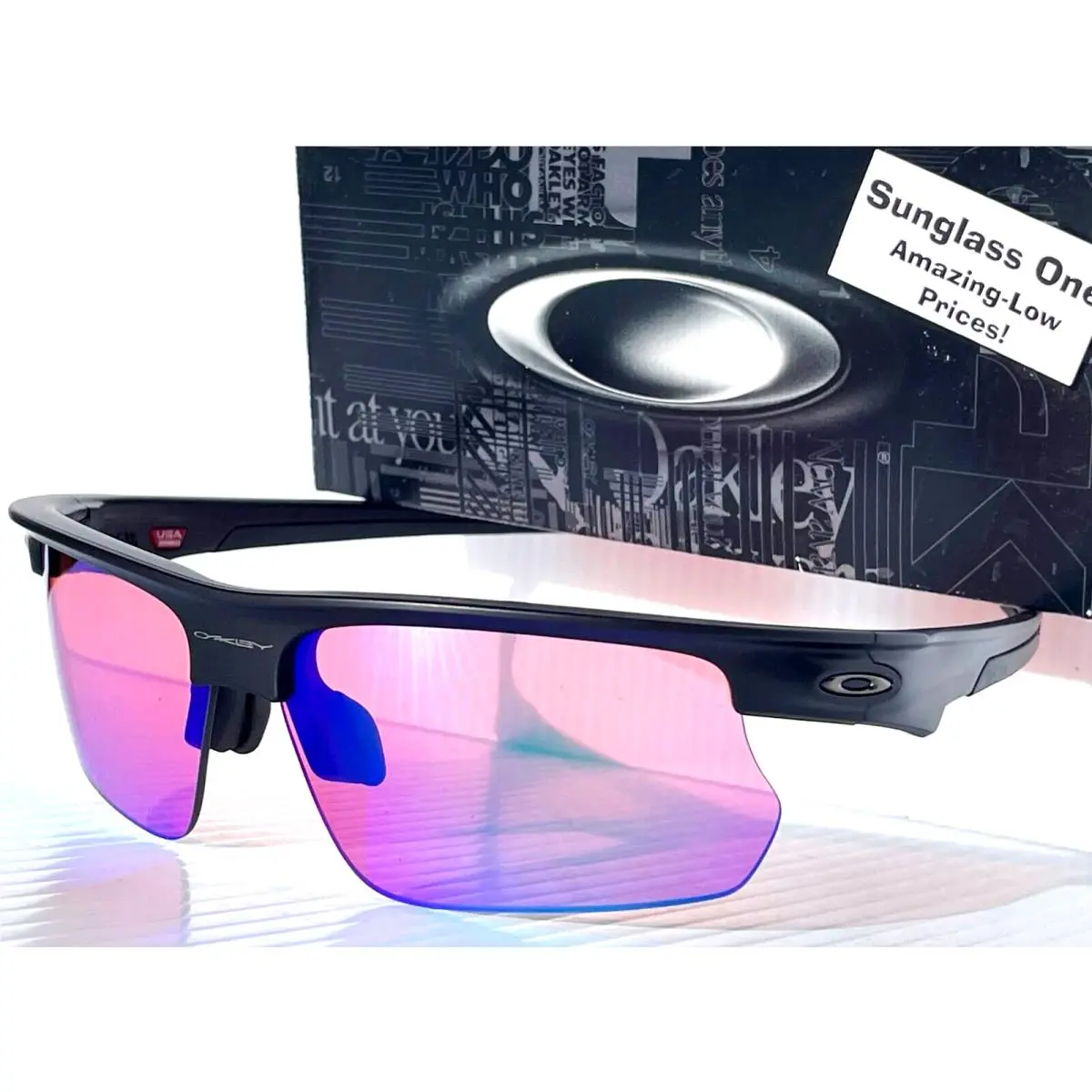 Oakley Bisphaera Matte Black Wrap Prizm Golf Lens Sunglass 9400-06