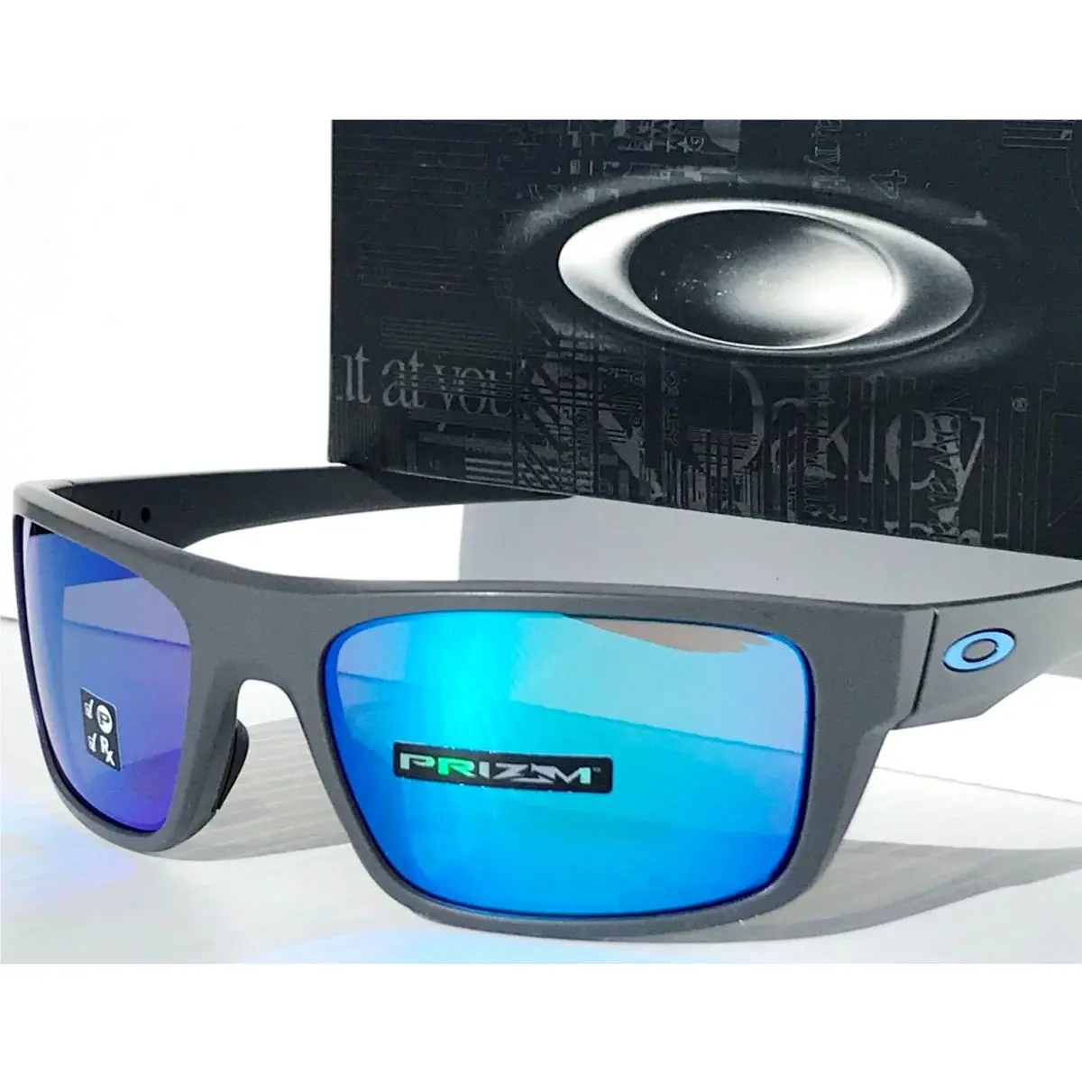 Oakley Drop Point Matte Dark Grey with Prizm Sapphire Polarized Lens 9367-06