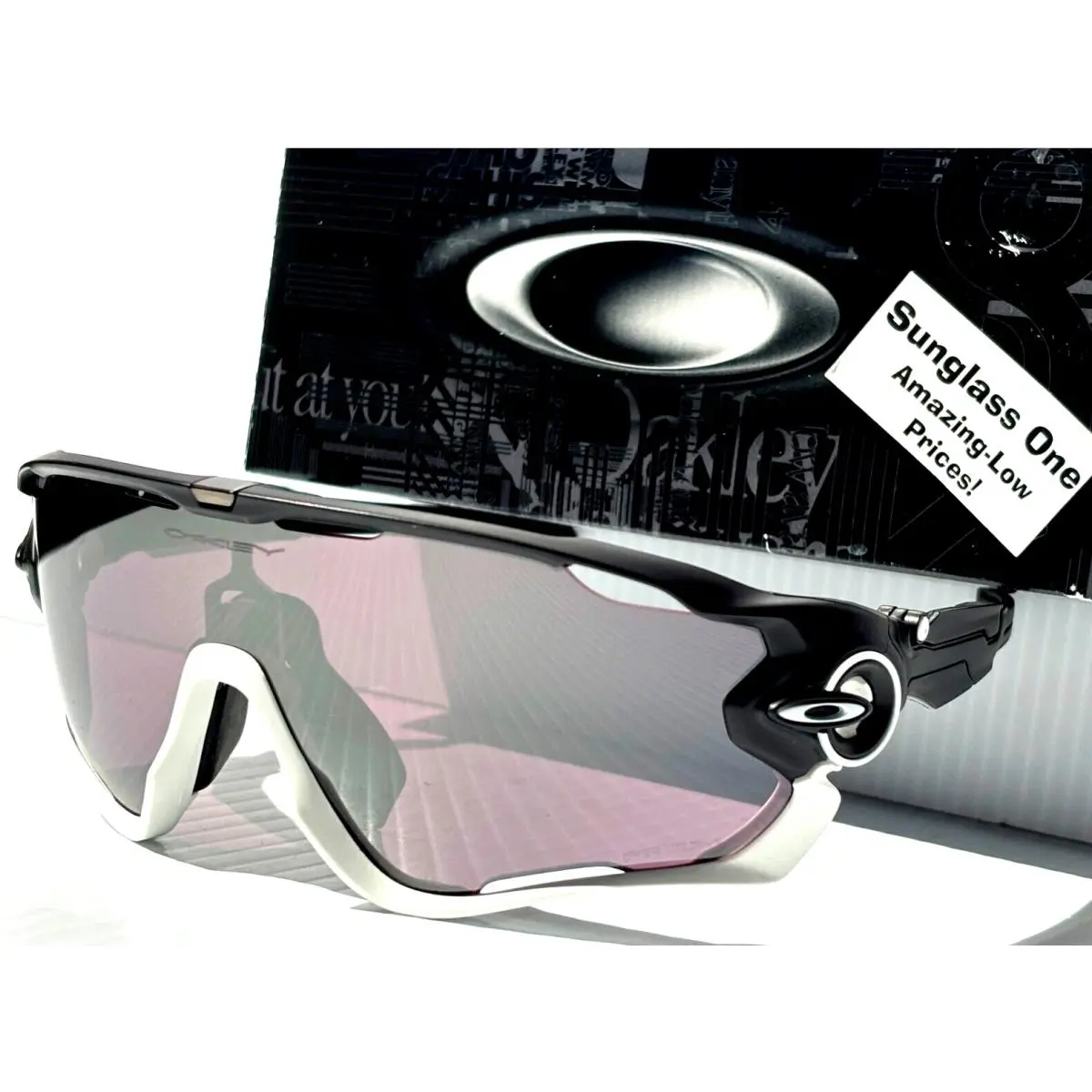 Oakley Jawbreaker Matte Black White Prizm Road Black Lens Sunglass 9290-50