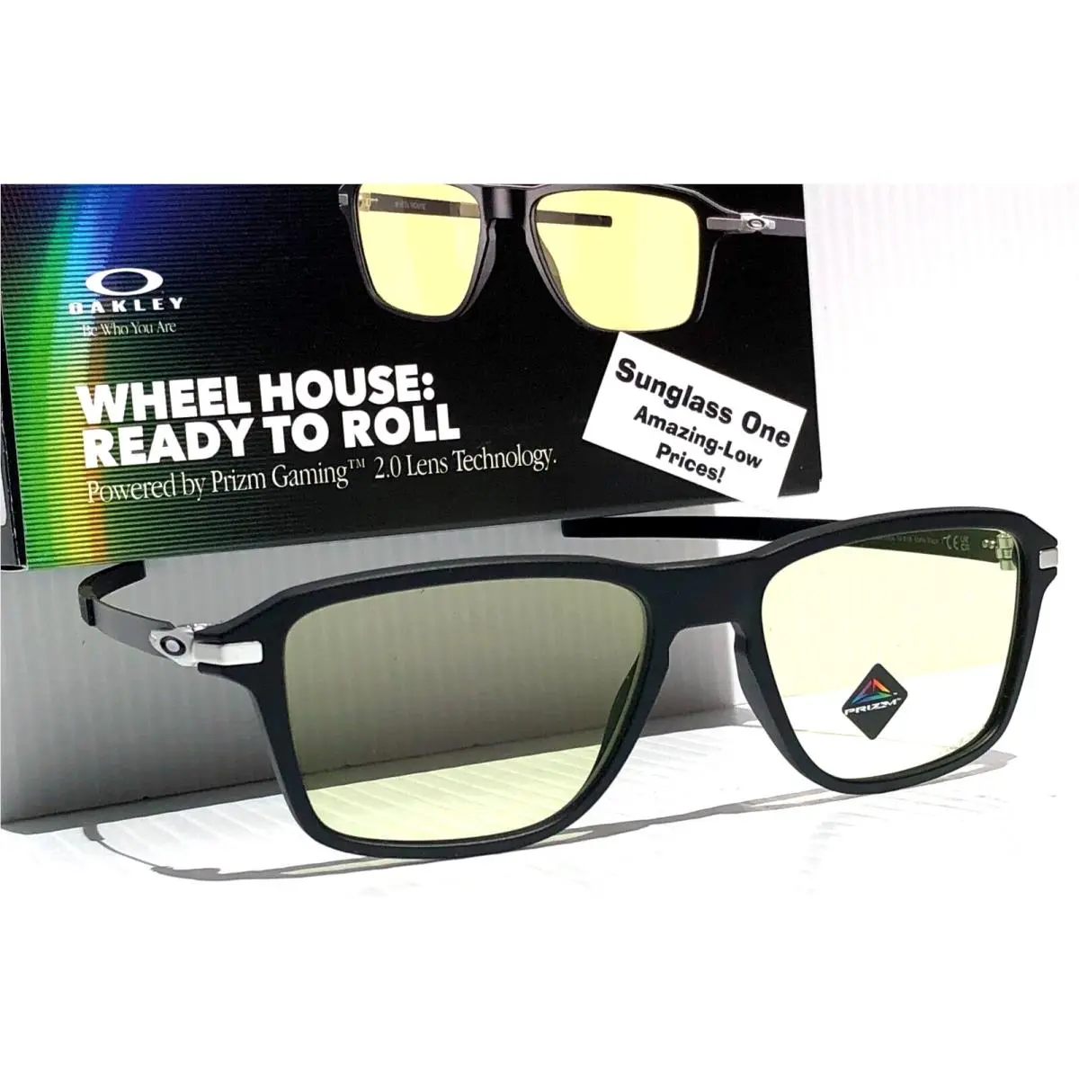 Oakley Wheel House Matte Black Prizm Gaming Clear Lens Sunglass 9469-09