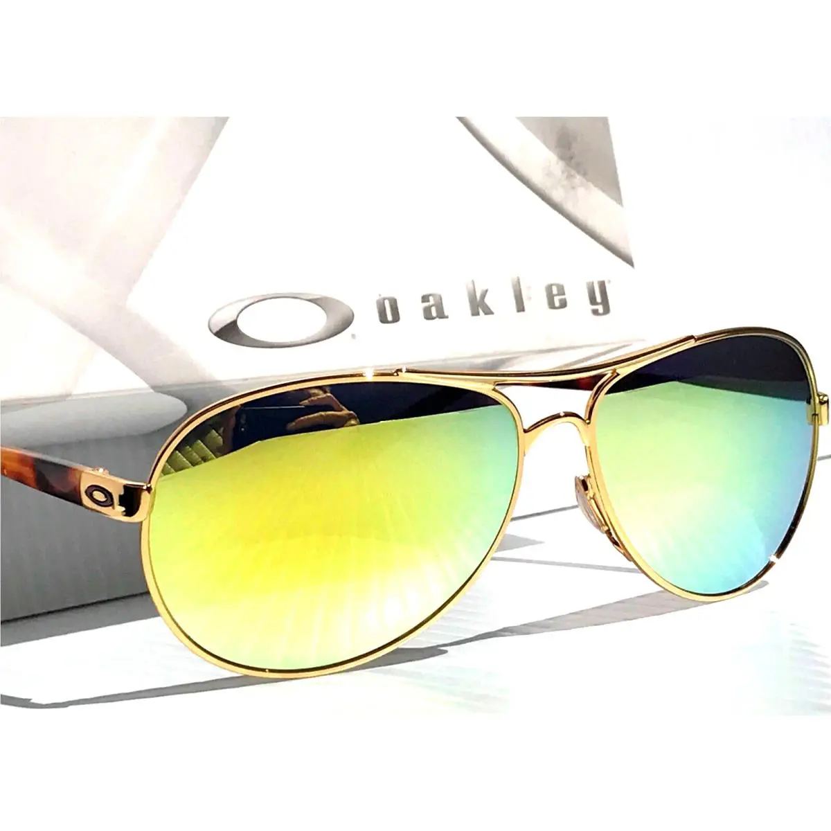 Feedback Gold Tortoise Polarized Galaxy Fire Gold Mirror Sunglass 4079 by Oakley