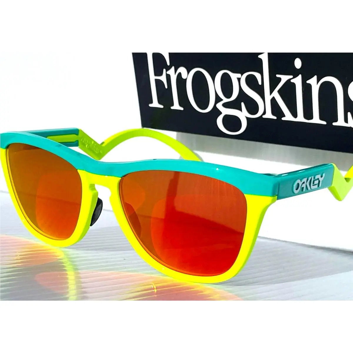 Oakley Frogskins Hybrid Celeste Tennis Ball Yellow Prizm Ruby Sunglass 9289-02