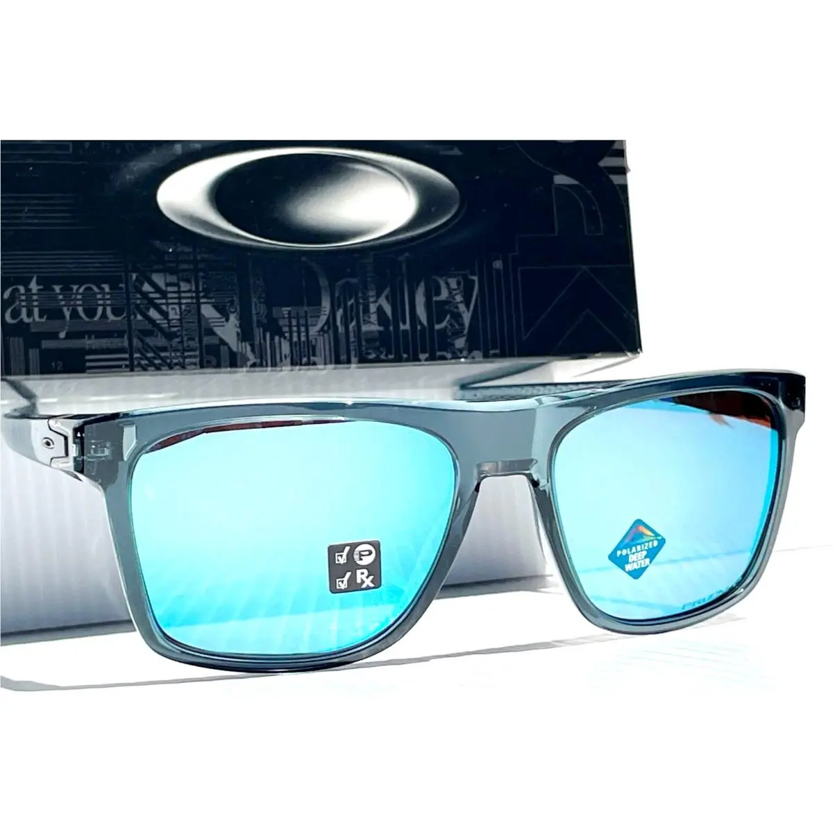 Oakley Leffingwell Crystal Black Polarized Prizm Deep Water Sunglass 9100-05