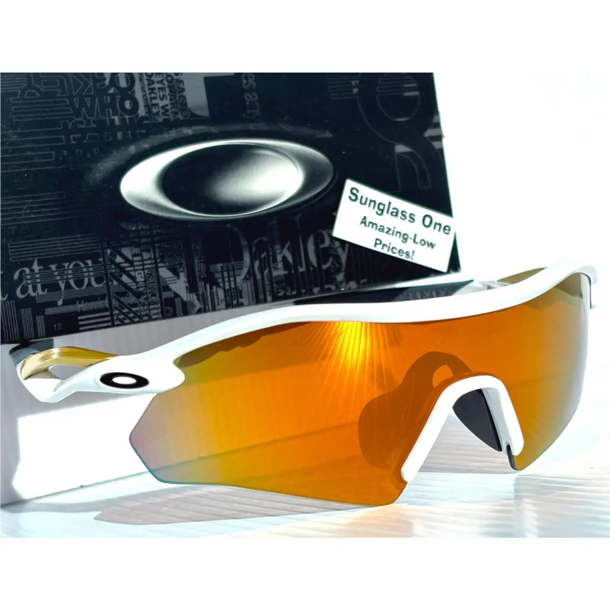 Oakley Radar Plate Shiny White Prizm Polarized 24k Gold Sunglass 9495D-05