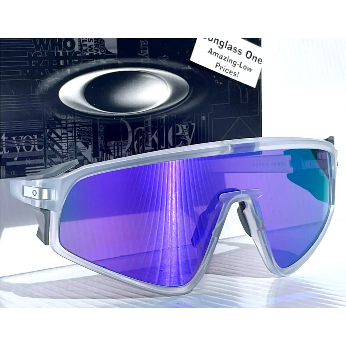 Latch Panel Matte Clear Prizm Purple Lens Sunglass 9404-02 by Oakley