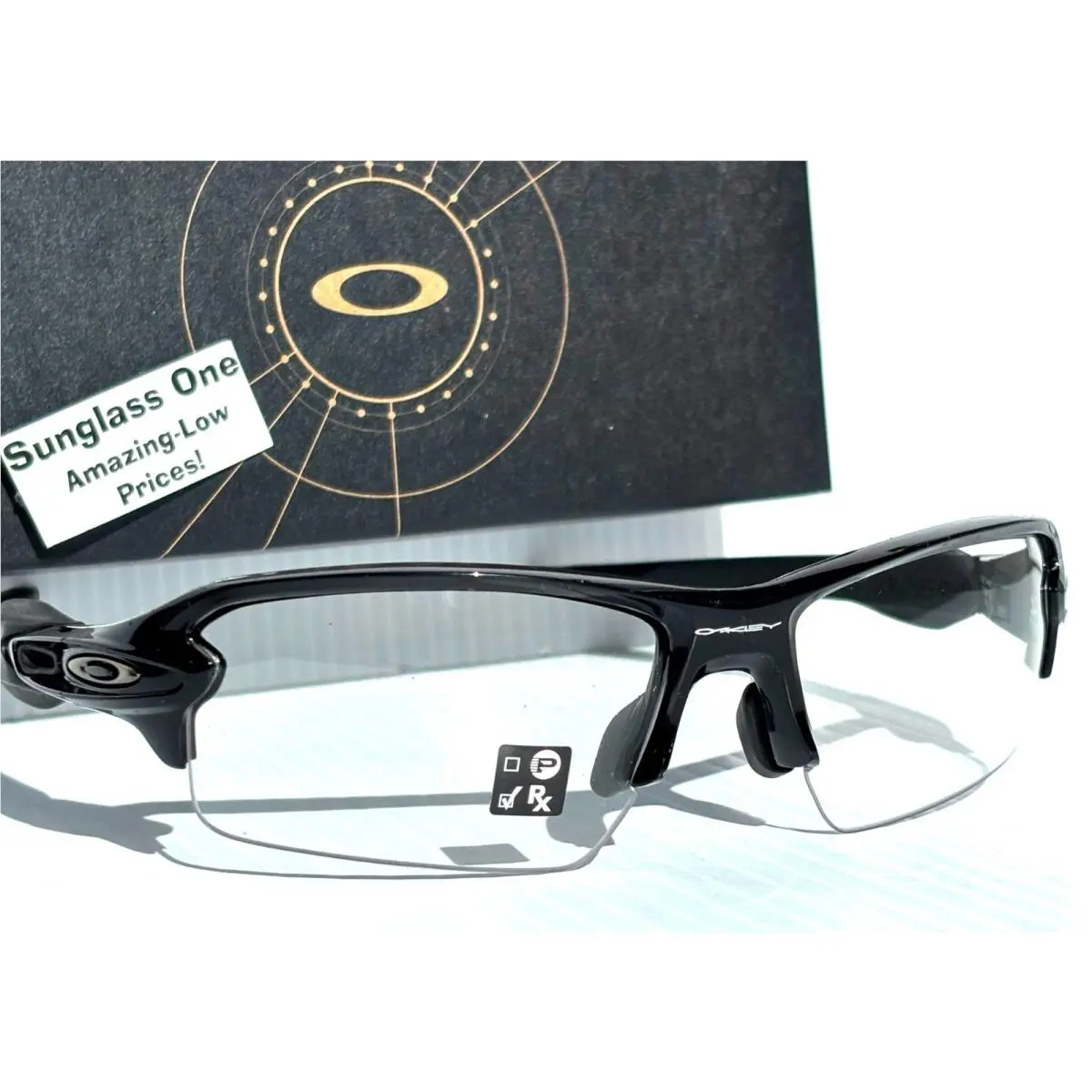 Flak 2.0 Shiny Black Frame Clear Lens Sunglass 9271-44 Pickleball by Oakley