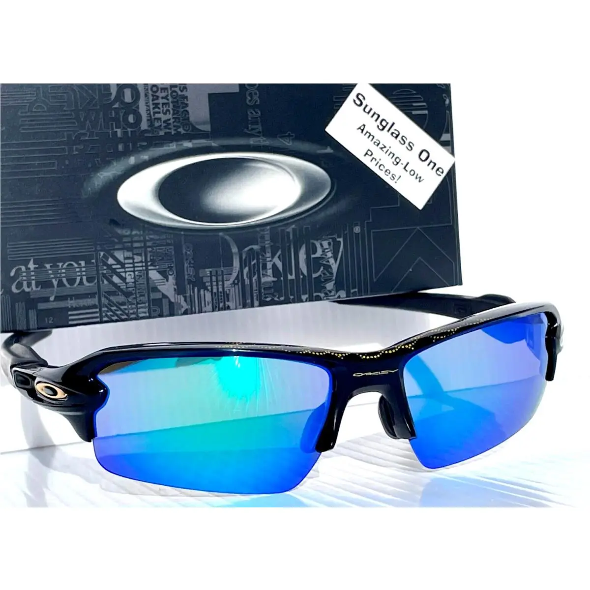 Oakley Flak 2.0 Scales Black Gold Polarized Galaxy Jade Green Lens Sunglass 9271