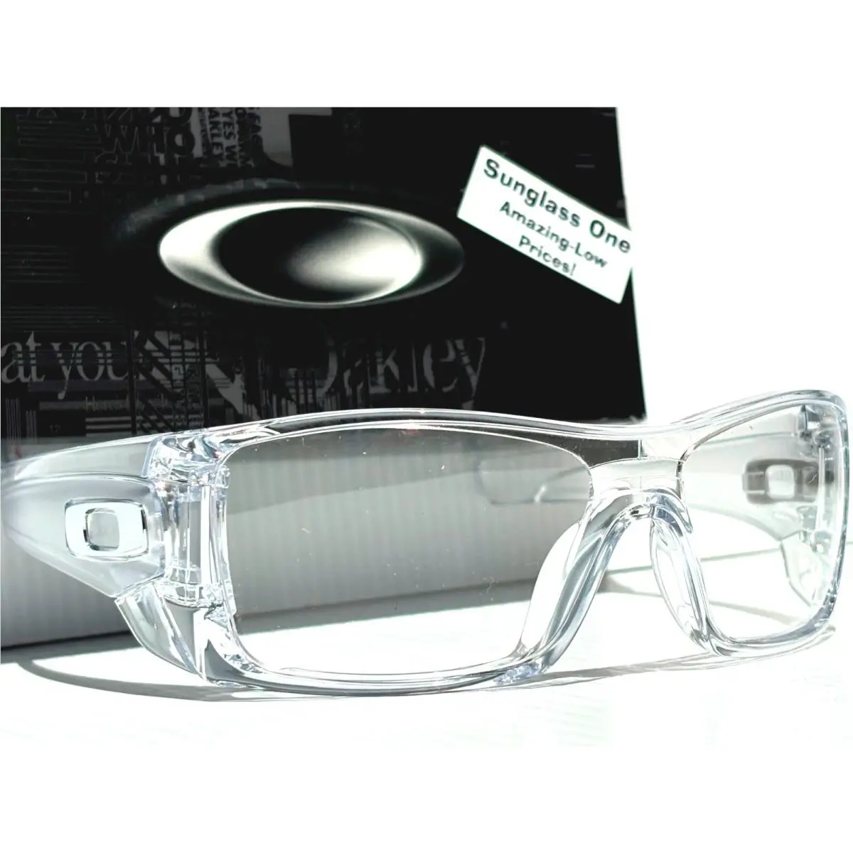 Oakley Batwolf Shiny Clear Frame Galaxy Clear Lens Sunglass 9101 - 2 Lens
