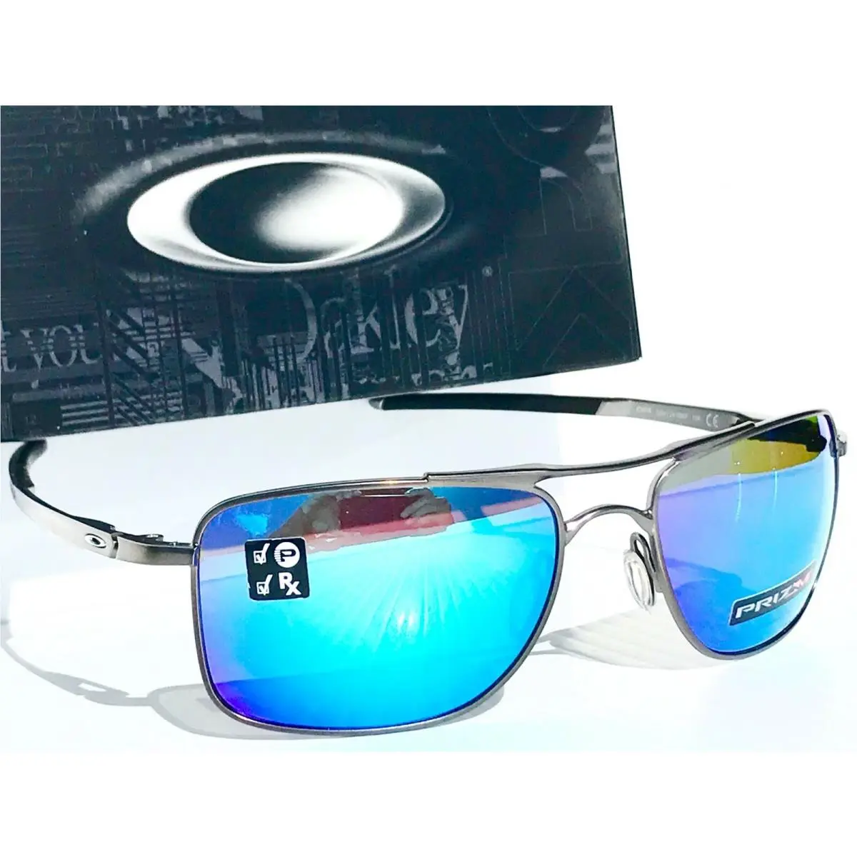 Oakley Gauge 8 Matte Gunmetal Polarized Prizm Sapphire Sunglass 4124-06 62