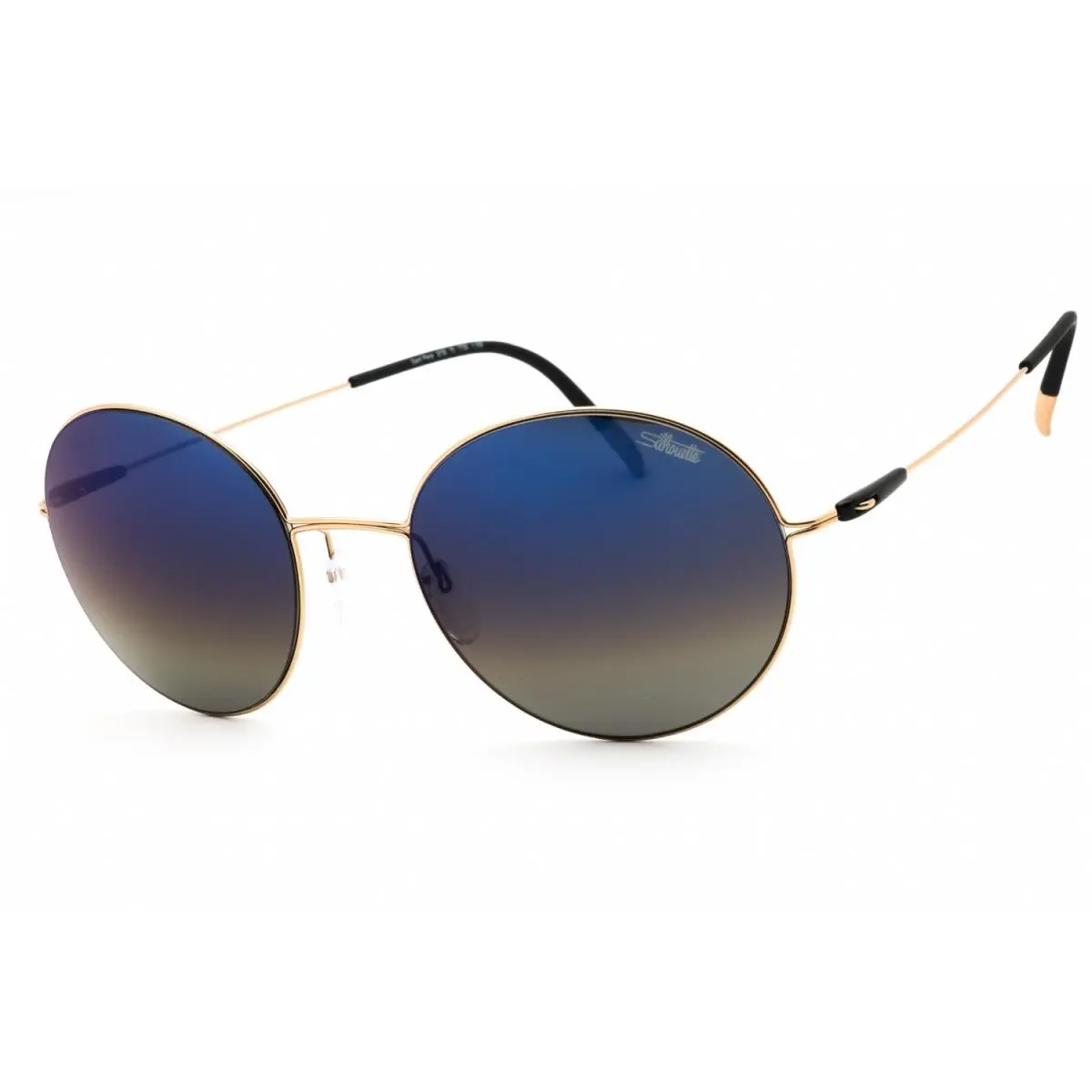 Silhouette Sant Pere 8736/75-7730 Sunglasses Boutique Display - Frame: Gold, Lens: Silhouette Light Management Blue Mirror Gra