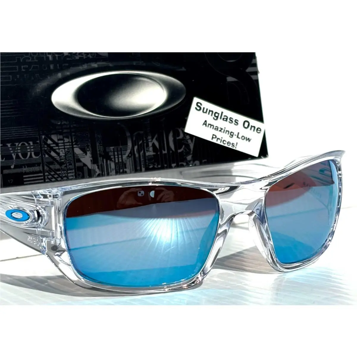 Oakley Masseter Shiny Clear Prizm Polarized Deep Water Sunglass 9486-07