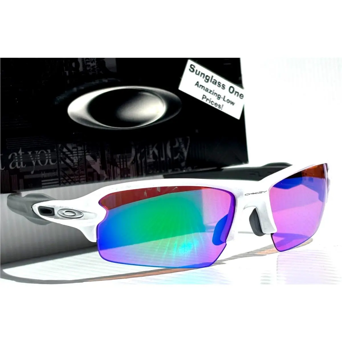 Flak 2.0 A Shiny White Prizm Golf Lens Sunglass 9271-10 by Oakley