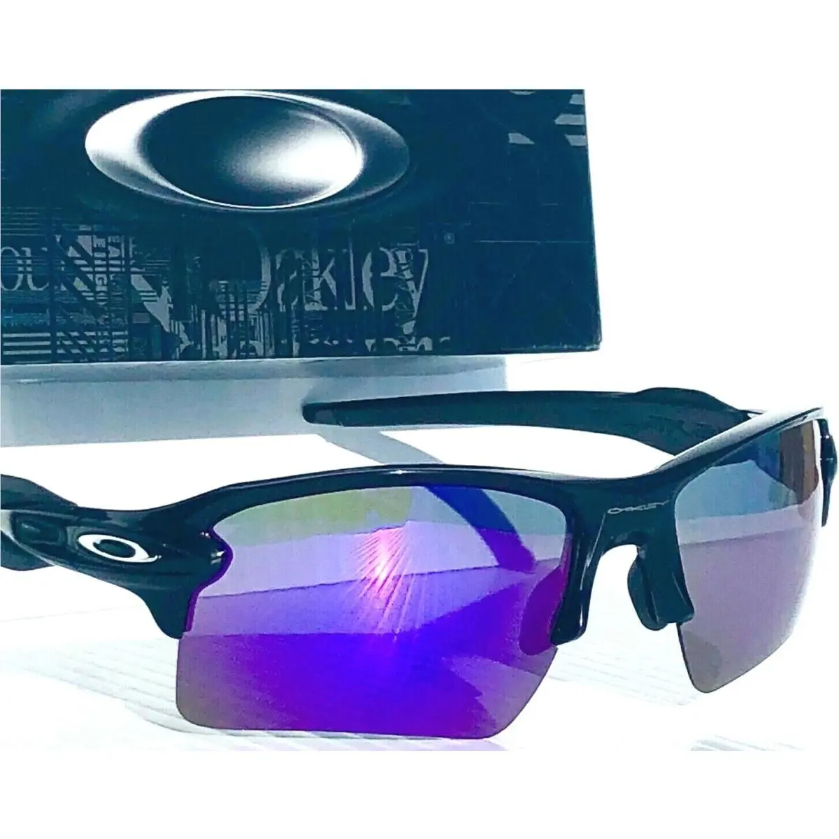 Oakley Flak 2.0 Black w Polarized Galaxy Violet 2 Lens Set Sunglass 9188