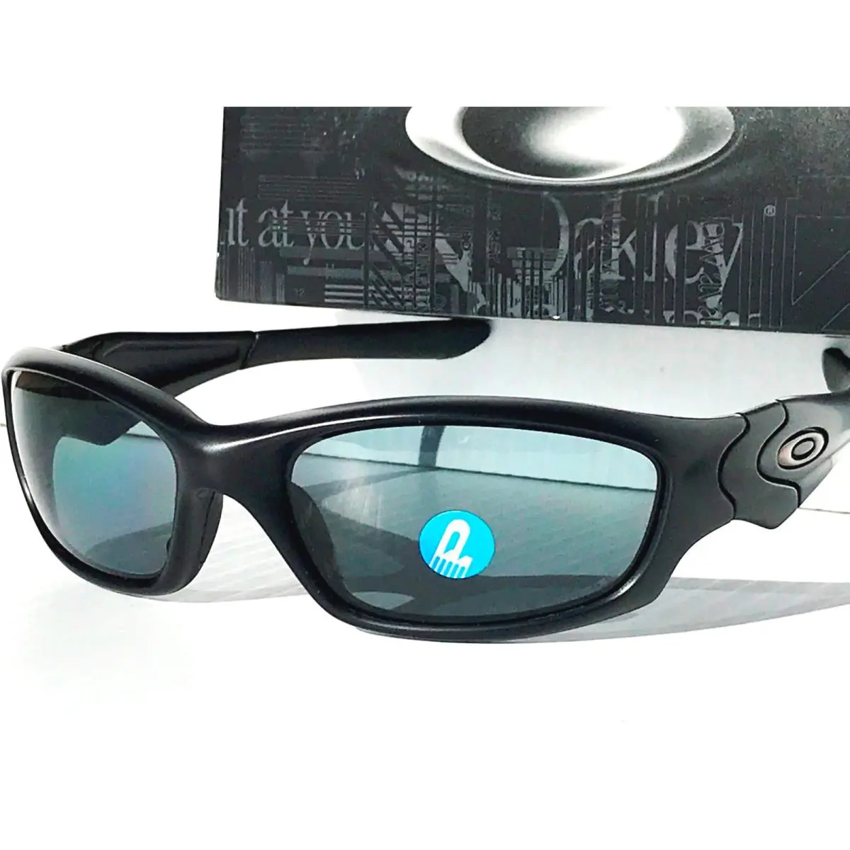 Straight Jacket Matte Black w Polarized Grey Sunglass 9039 11-014 by Oakley