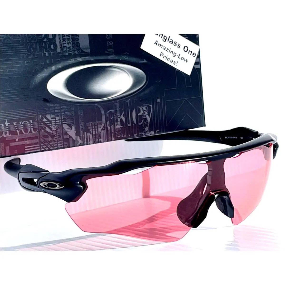 Oakley Radar EV Path Matte Black w Galaxy HD Pink Lens Sunglass 9208