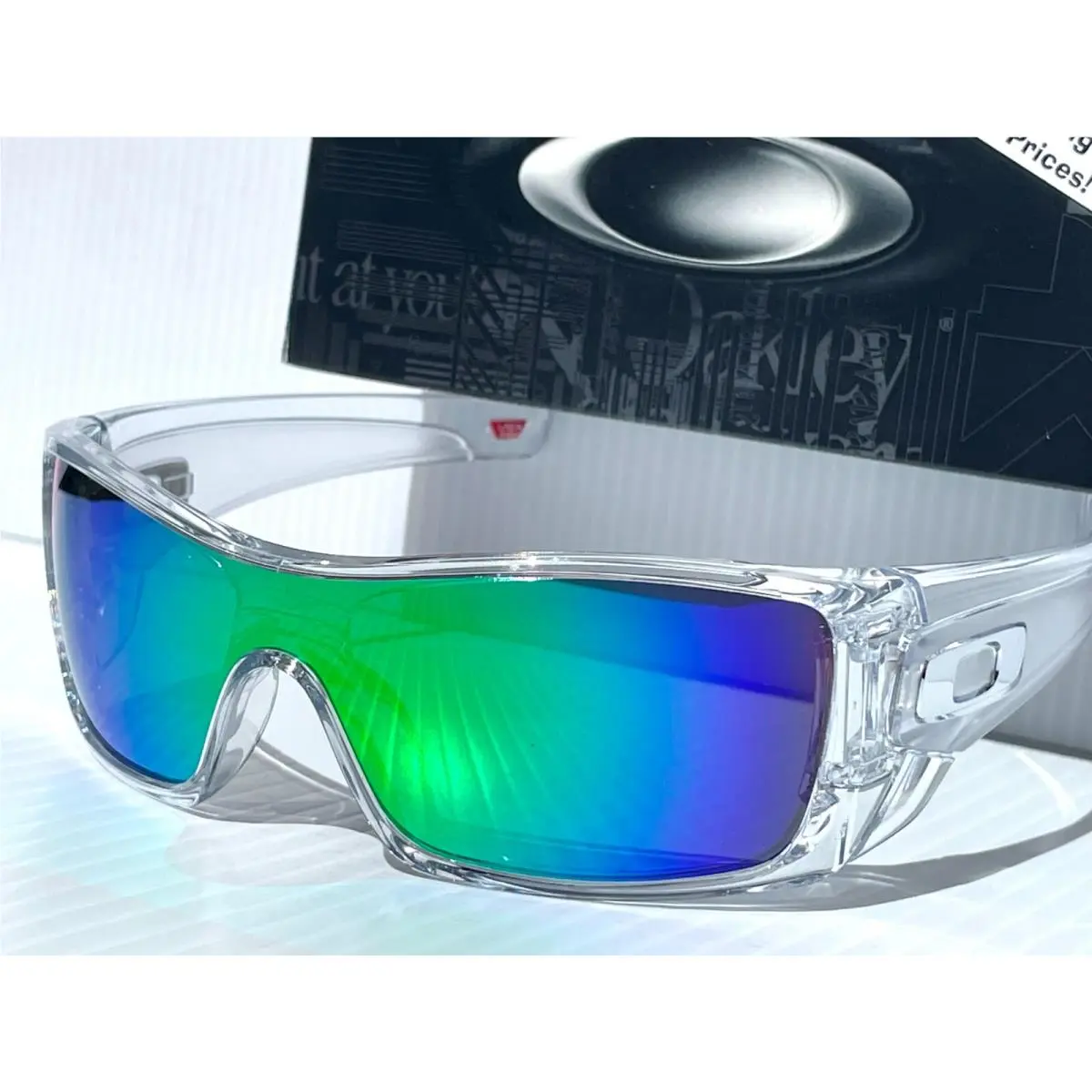 Oakley Batwolf Shiny Clear Polarized Galaxy Jade Mirror Lens Sunglass 9101