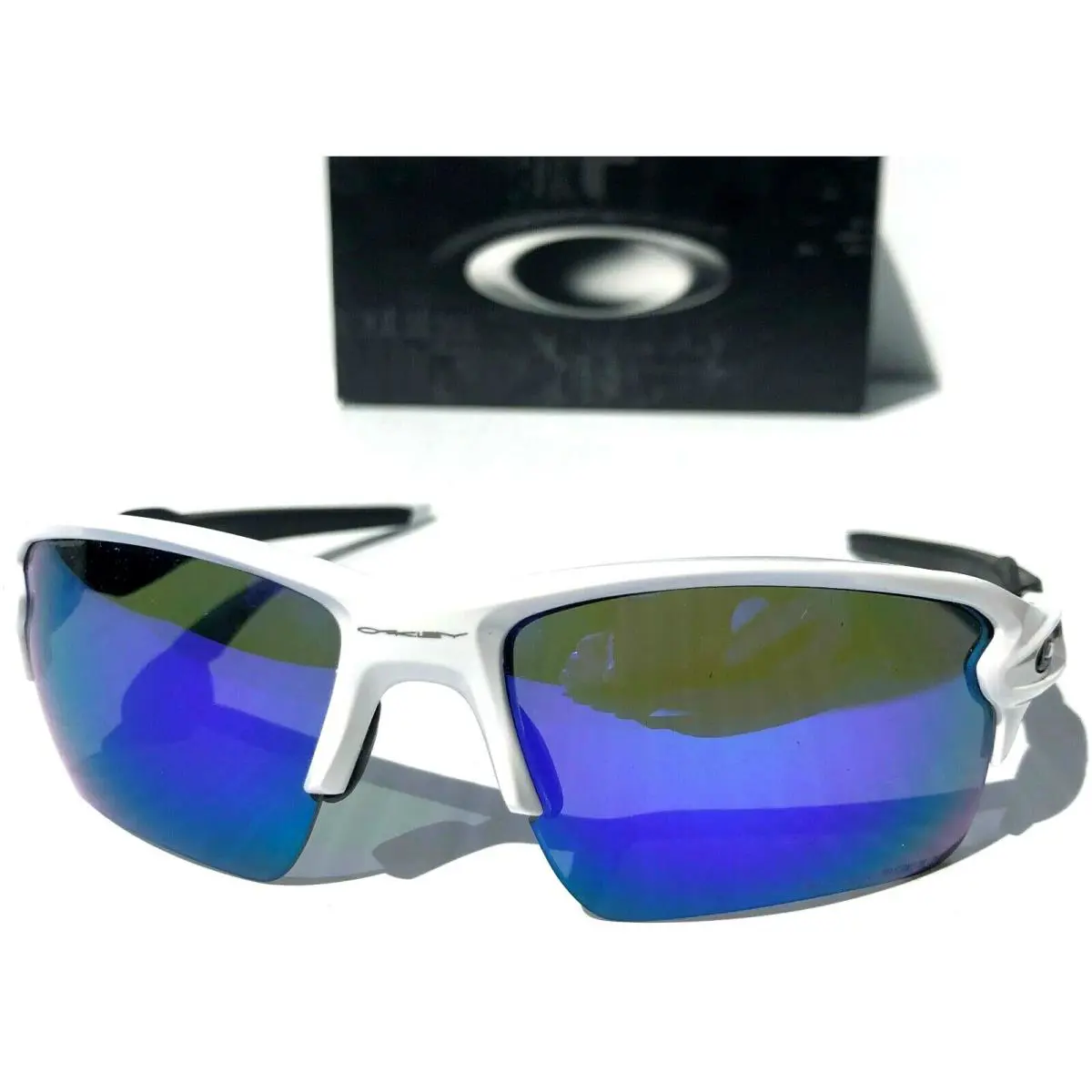 Flak 2.0 White w Polarized Galaxy Blue Sunglass 9188 by Oakley