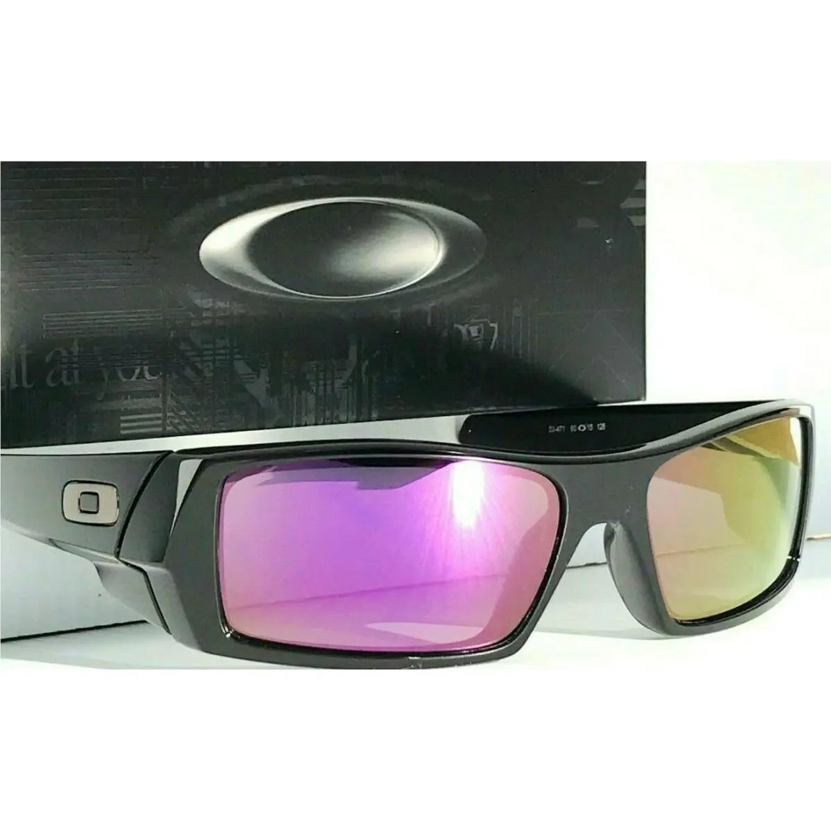 Gascan Black Shiny Polarized Galaxy Purple Iridium Sunglass 9014 by Oakley