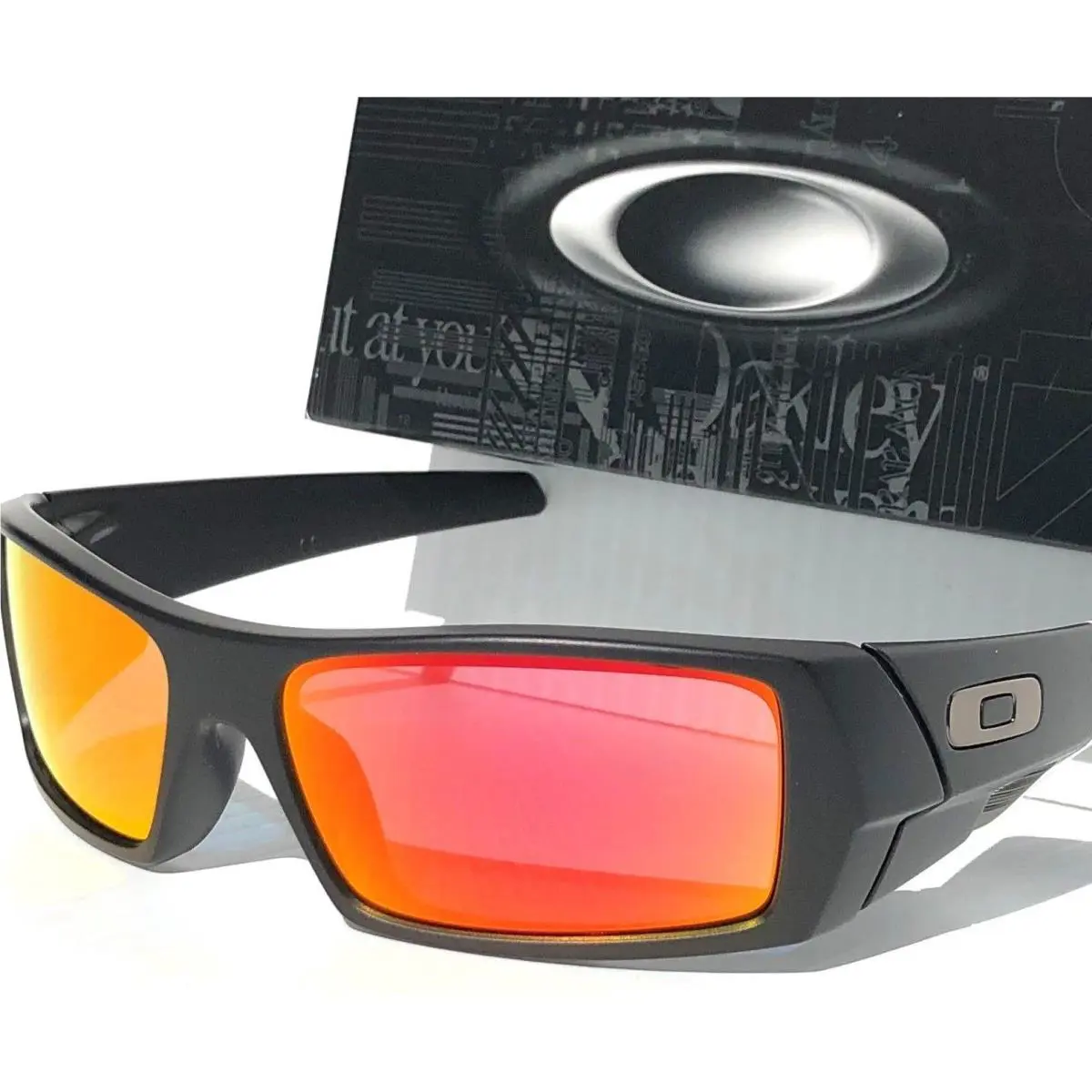 Gascan Matte Black Polarized Galaxy Ruby Iridium Sunglass 9014 by Oakley