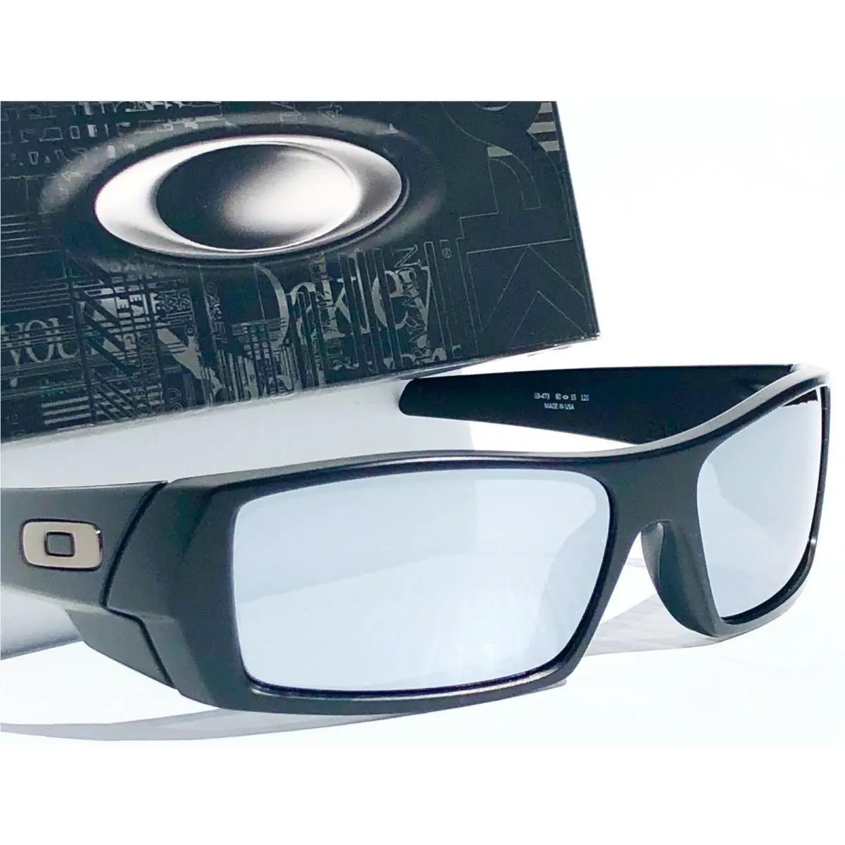 Oakley Gascan Matte Black Polarized Galaxy Chrome Mirror Sunglass 9014