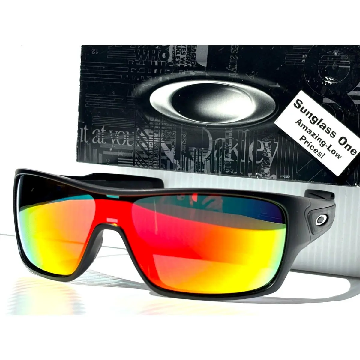 Oakley Turbine Rotor Matte Black Polarized Galaxy Ruby Lens Sunglass 9307
