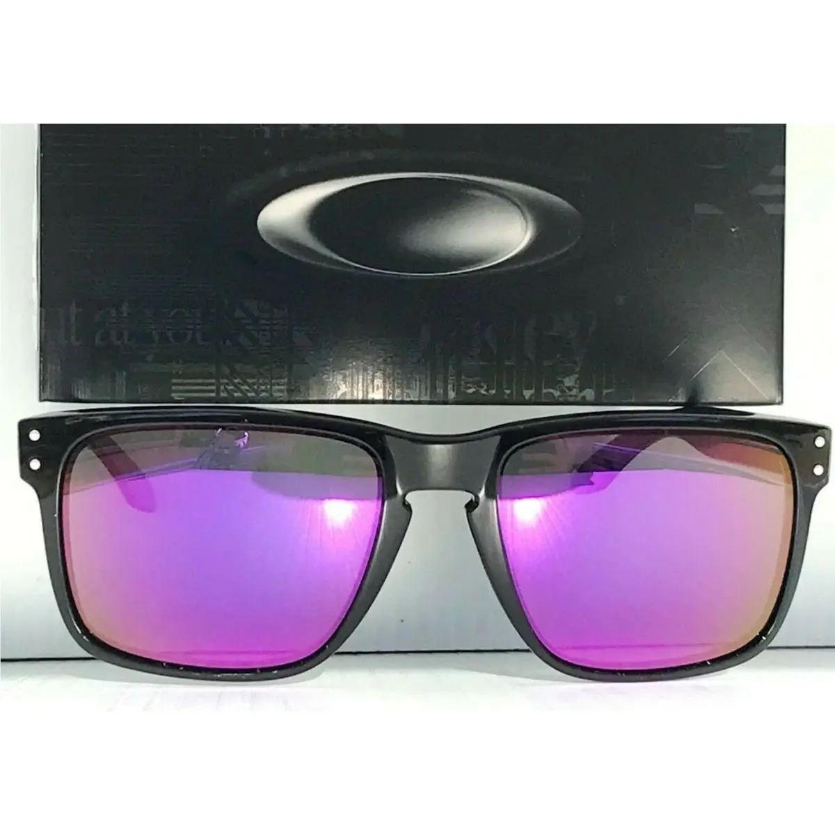 Oakley Holbrook XL Shiny Black Polarized Galaxy Violet Iridium Sunglass 9417