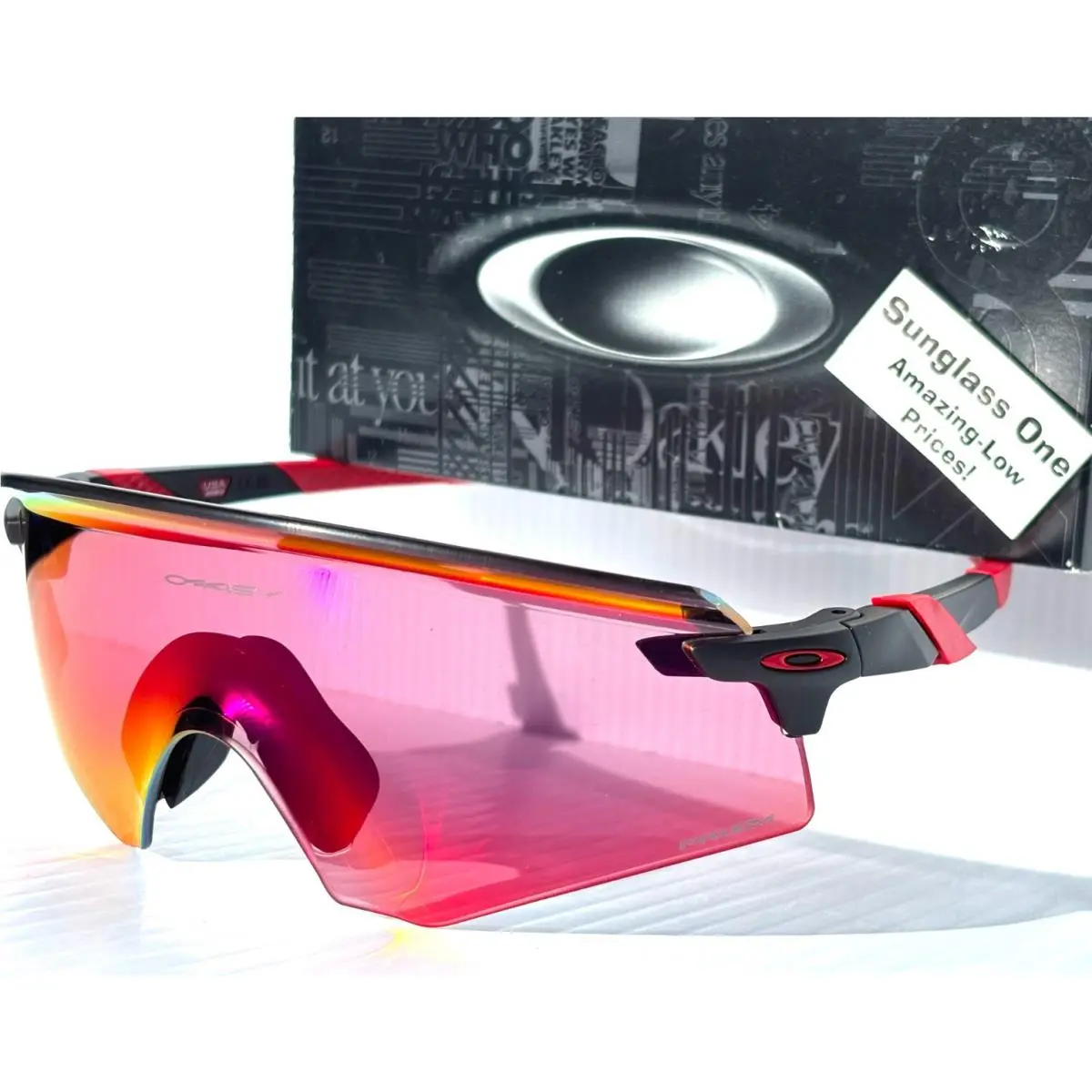 Oakley Encoder Matte Black Red Prizm Road Red Lens Sunglass 9471-01