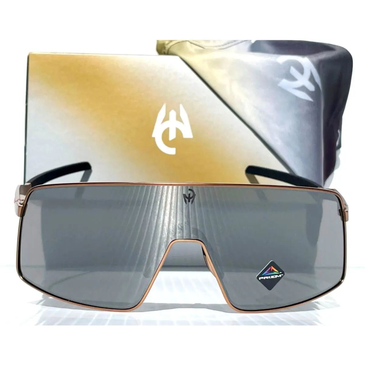 Sutro TI Mahomes Matte Gold Prizm Black Lens Sunglass 6013-05 by Oakley