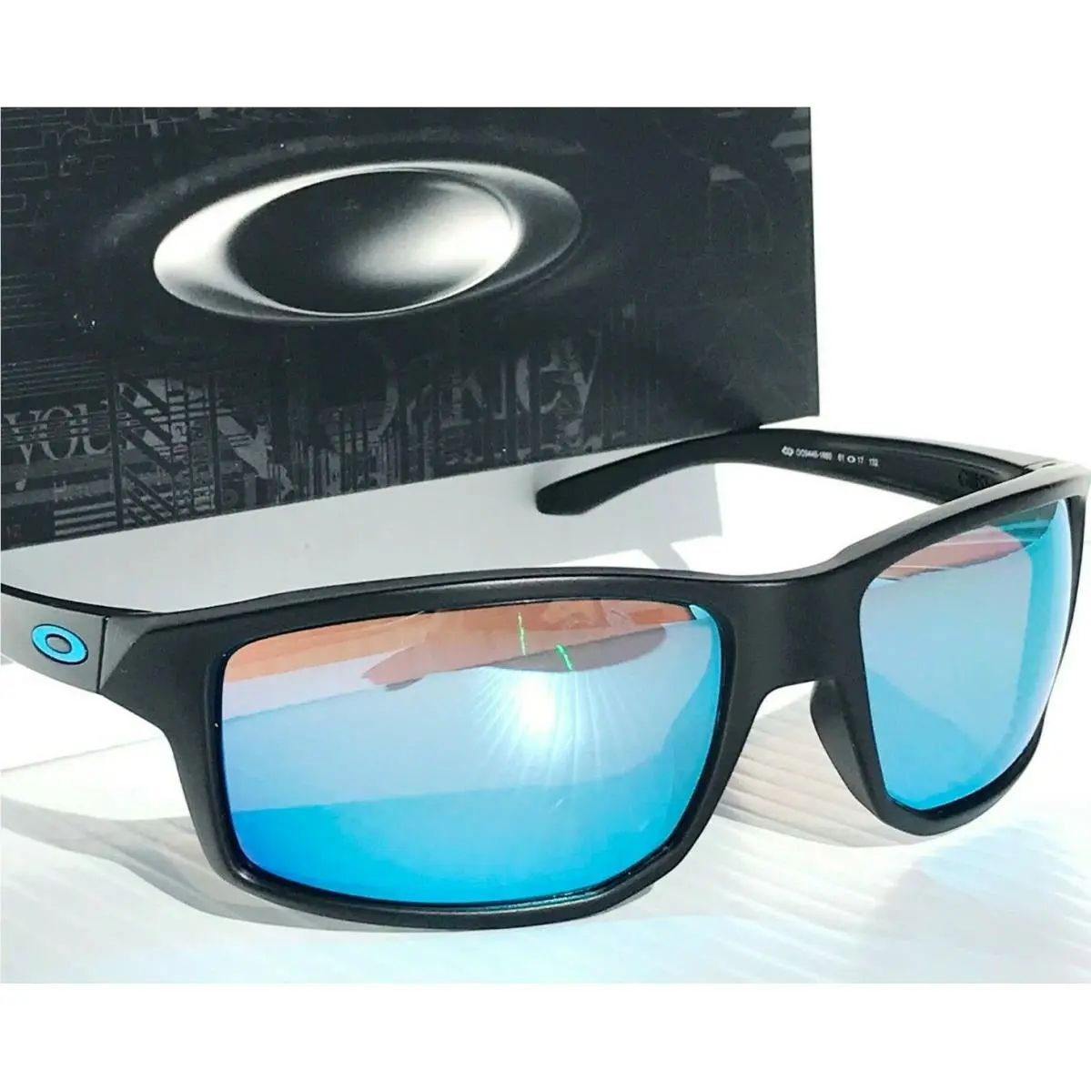 Oakley Gibston Matte Black Sport Polarized Deep Water Blue Sunglass 9449-16